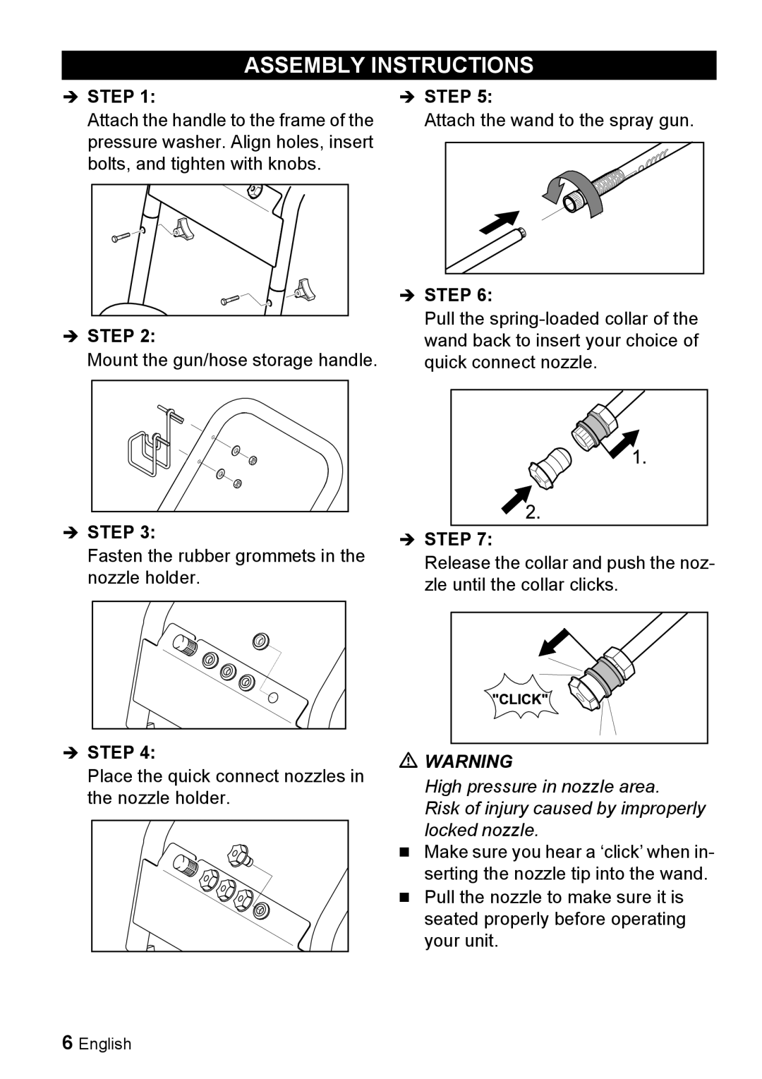 Karcher G 2500 VH manual Assembly Instructions, Step 