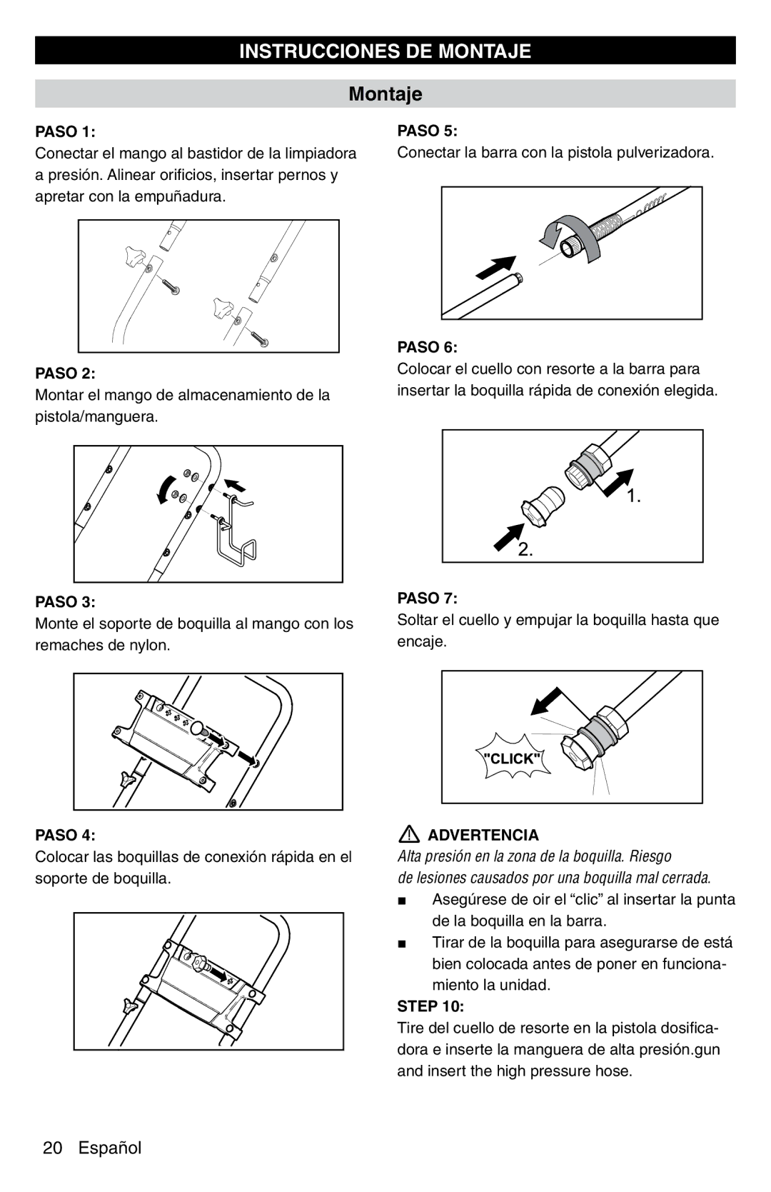 Karcher G 2600 PC manual Instrucciones DE Montaje, Step 