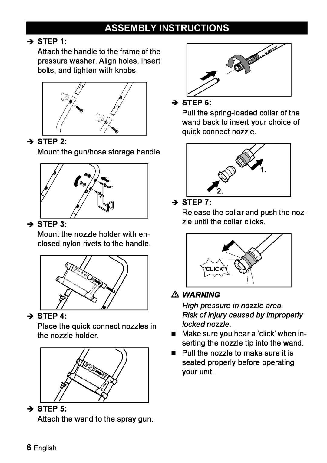 Karcher G 2600 PH manual Assembly Instructions, Îstep 
