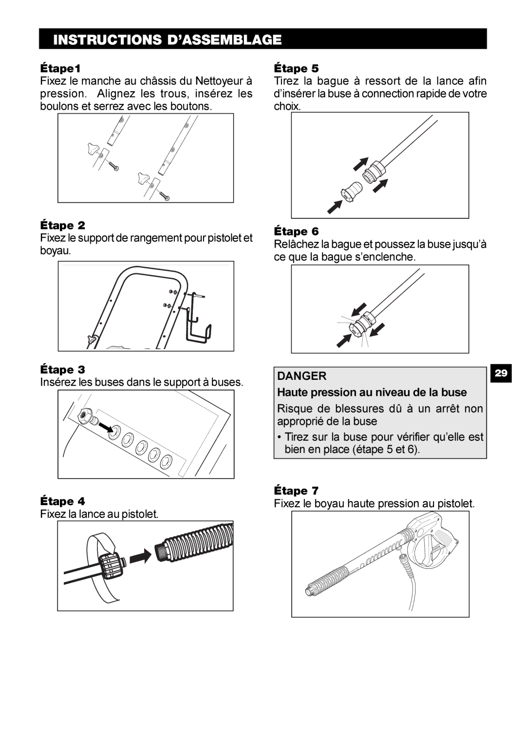 Karcher G 2650 HH manual Instructions D’ASSEMBLAGE 