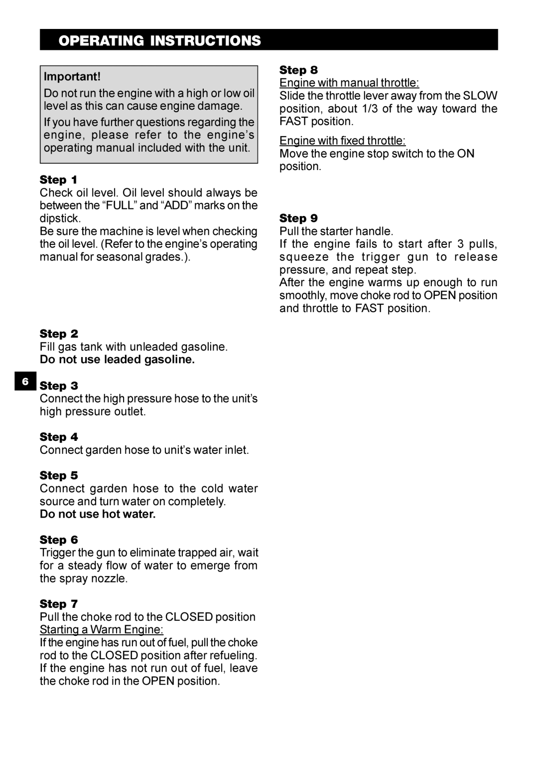 Karcher G 2650 HH manual Operating Instructions 