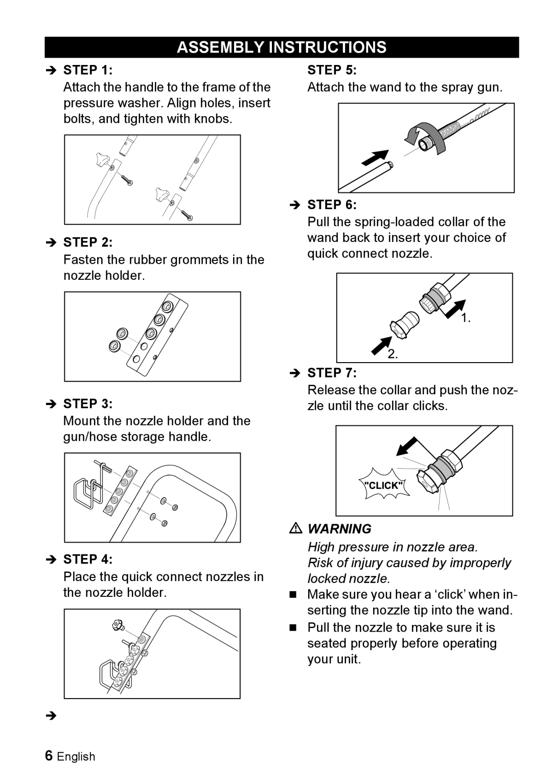 Karcher G 2650 OH manual Assembly Instructions, Step 