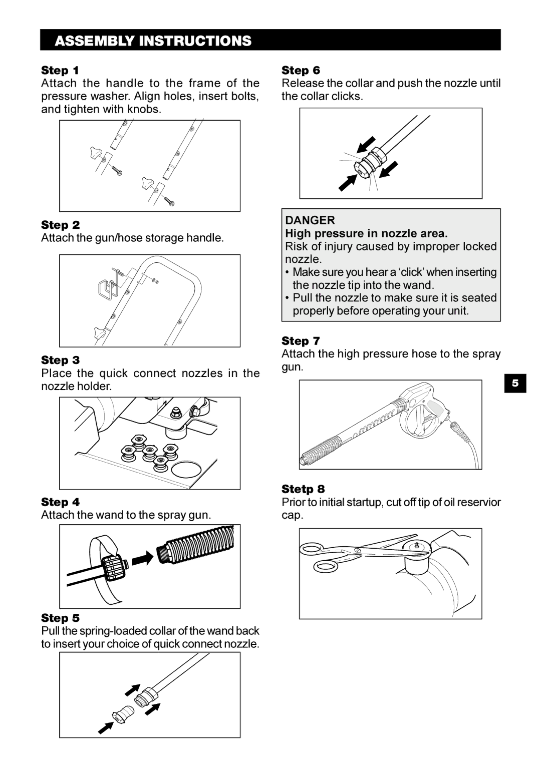 Karcher G 2800 OH manual Assembly Instructions 