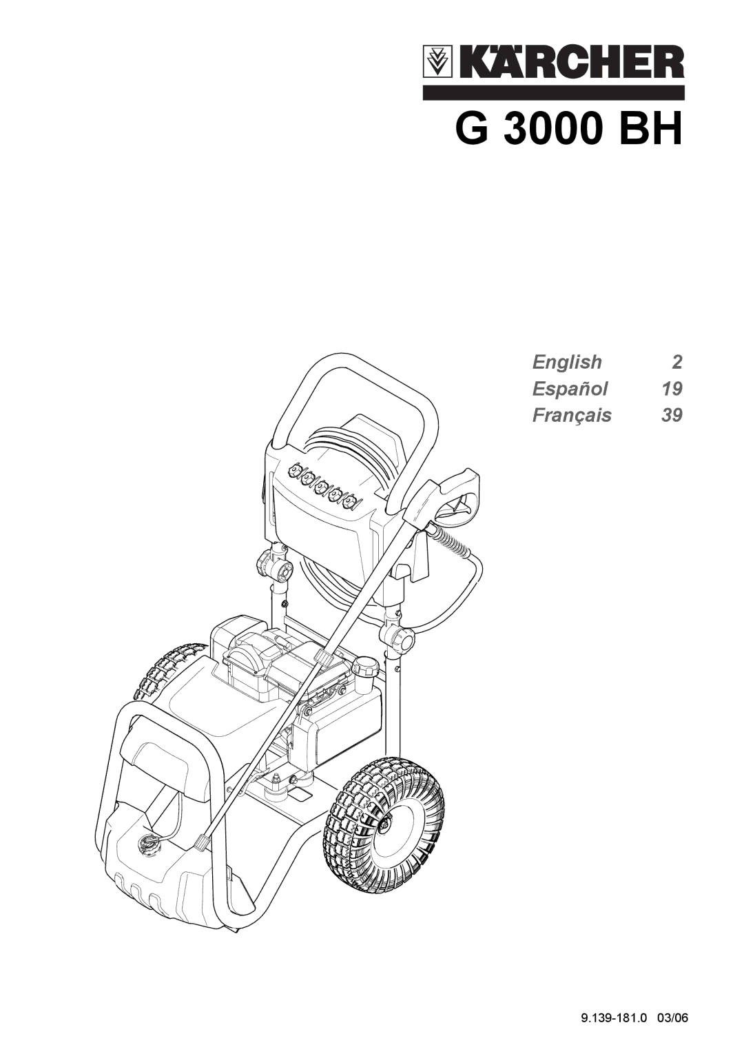 Karcher G 3000 BH manual 