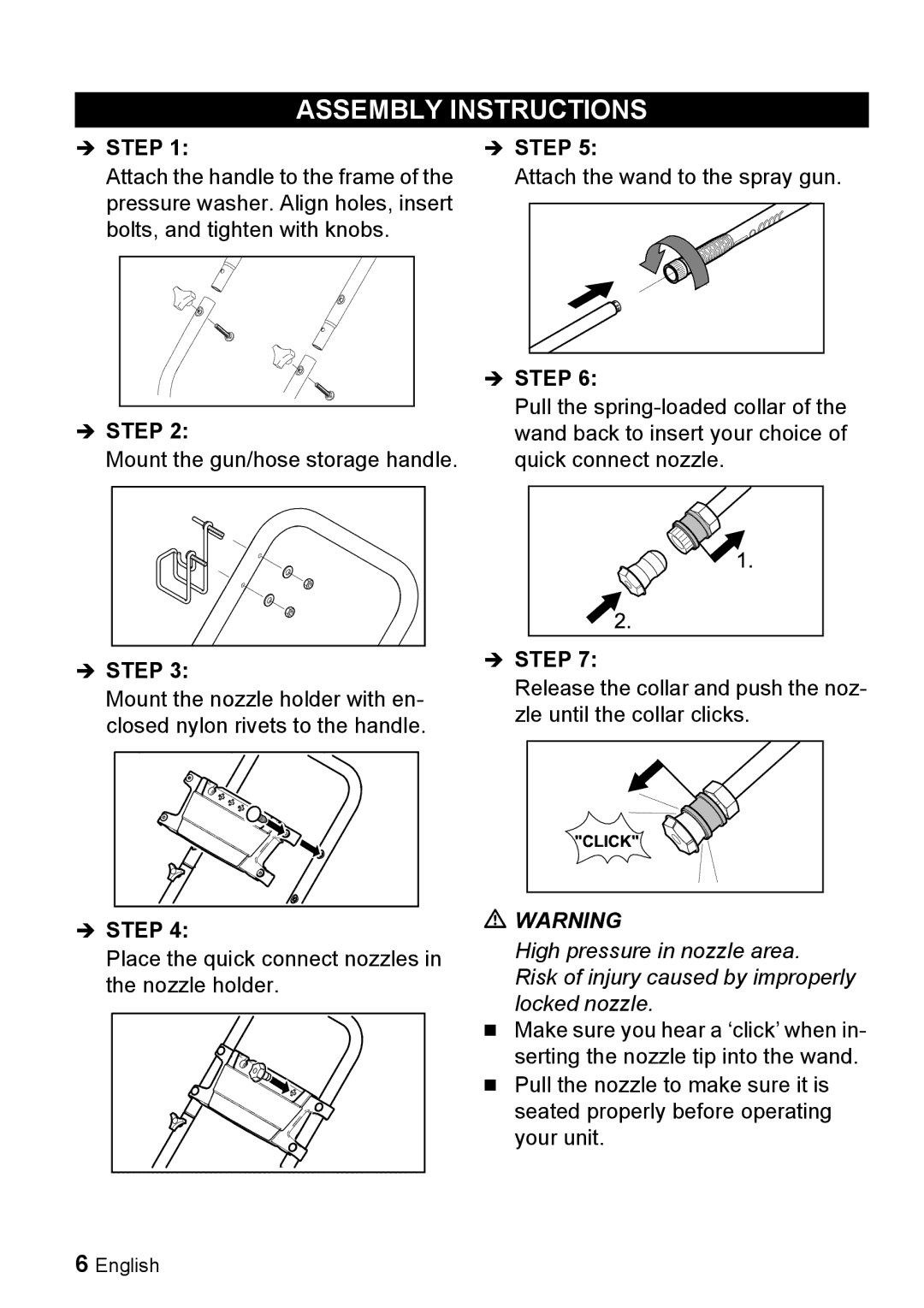 Karcher G 3050 OH, G 3025 OH manual Assembly Instructions, Step 