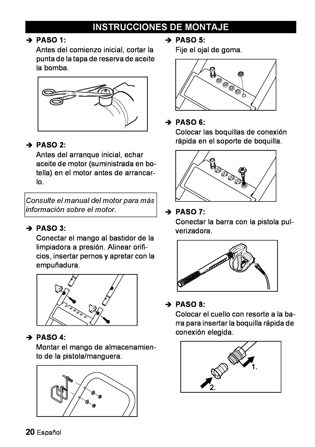 Karcher G 4000 RH manual Instrucciones De Montaje, Paso 