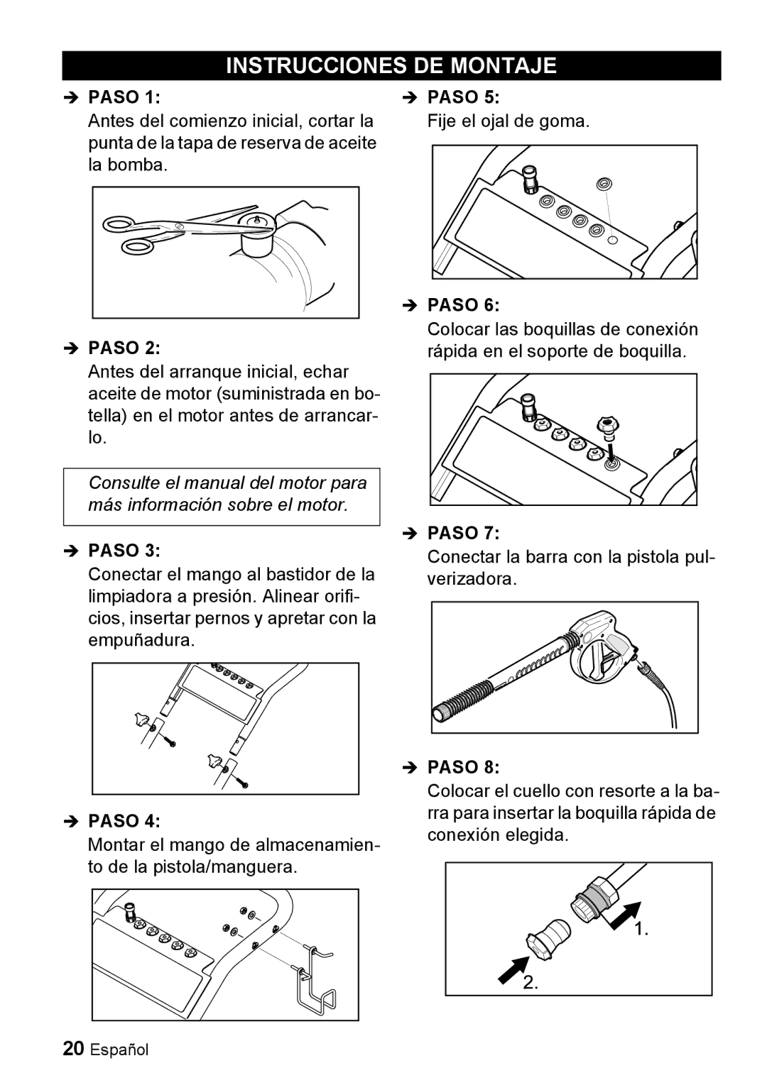 Karcher G 4000 SH manual Instrucciones DE Montaje, Paso 