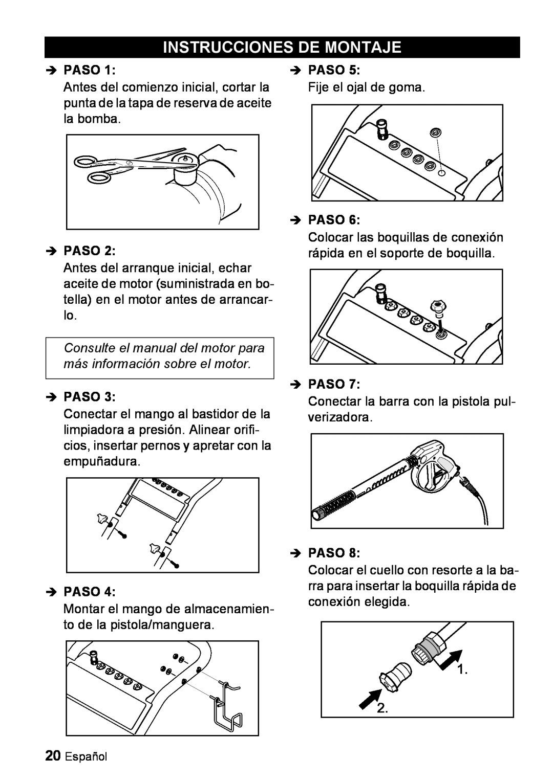 Karcher G 4000 SH manual Instrucciones De Montaje, Paso 