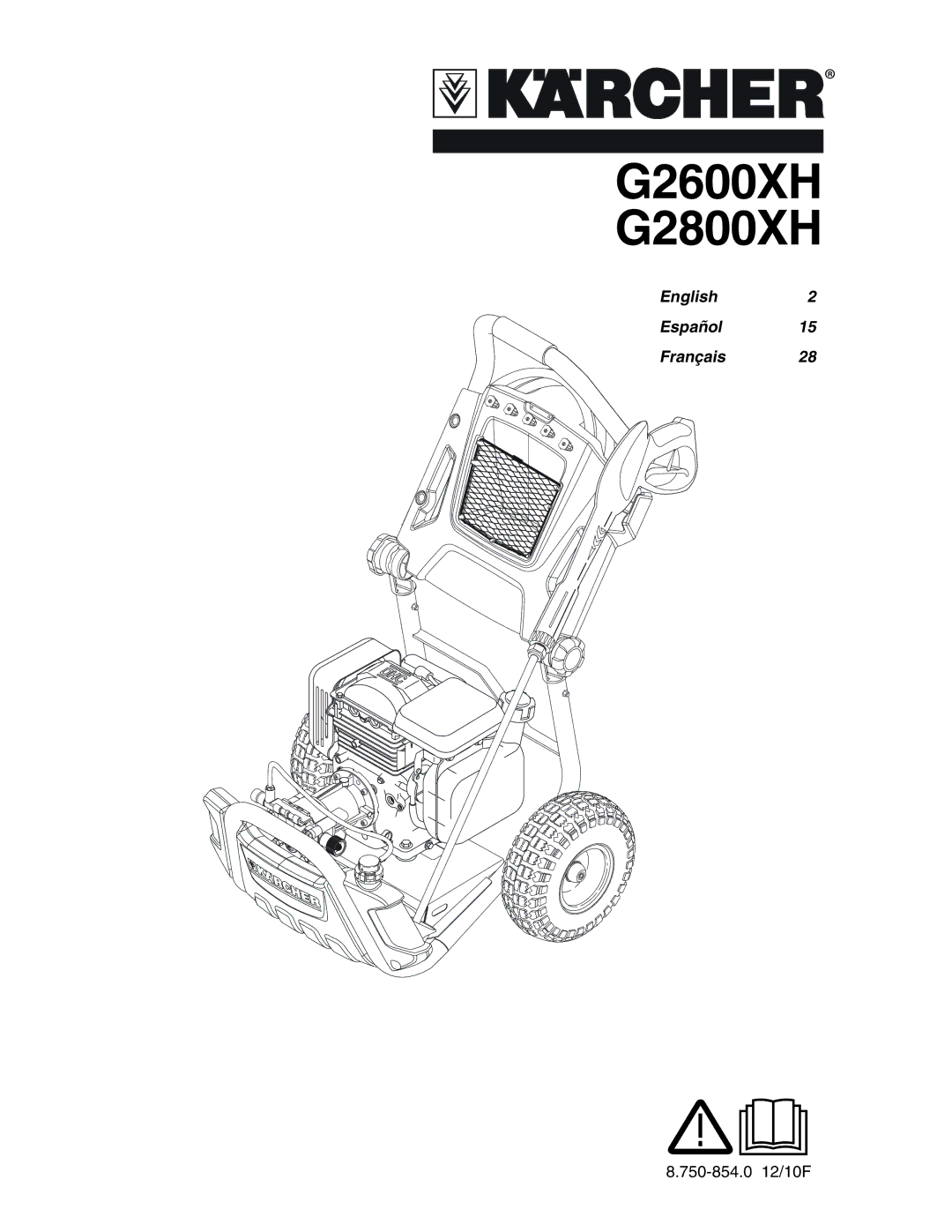 Karcher manual G2600XH G2800XH 