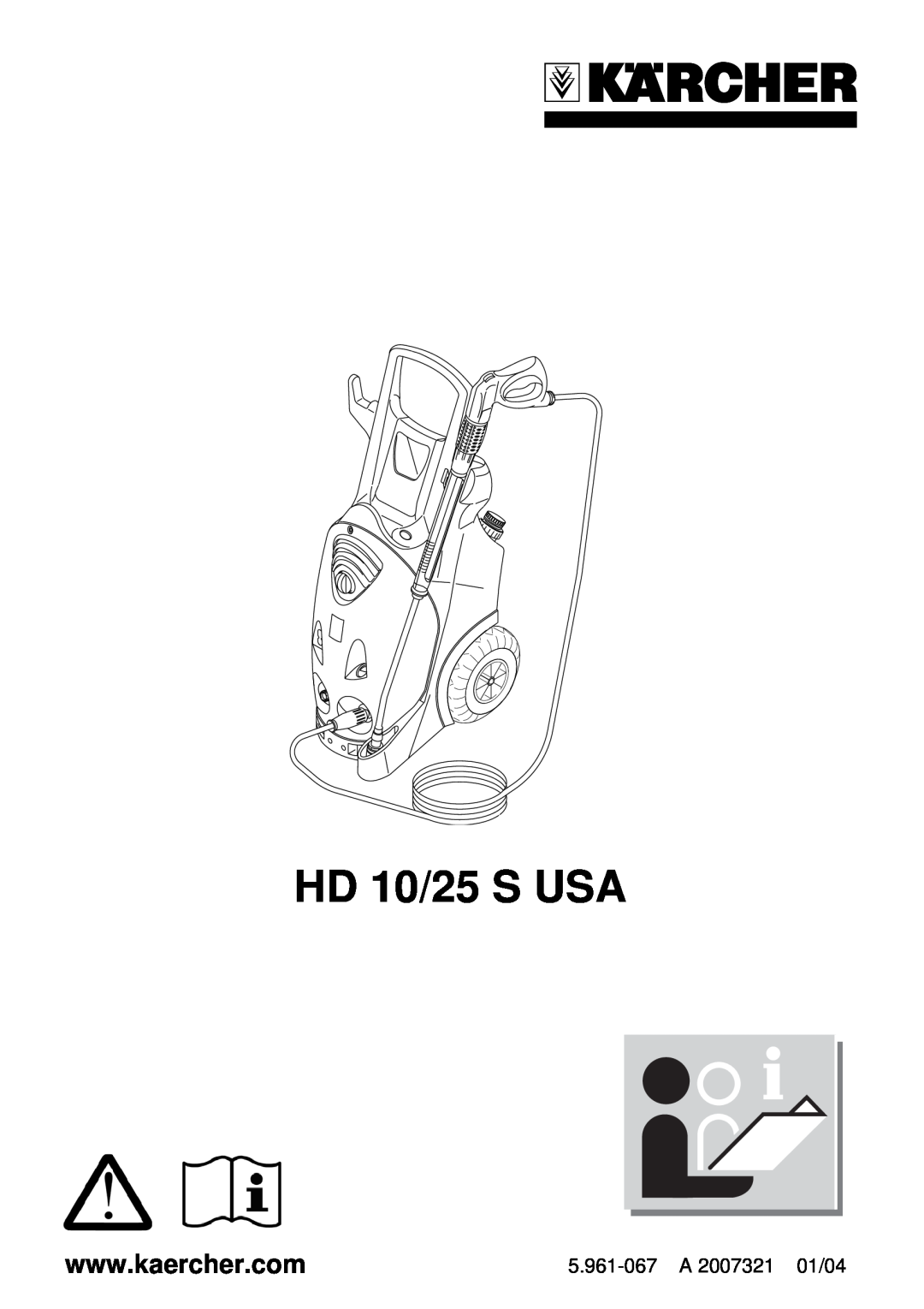 Karcher HD 10/25 S USA manual 5.961-067A 2007321 01/04 
