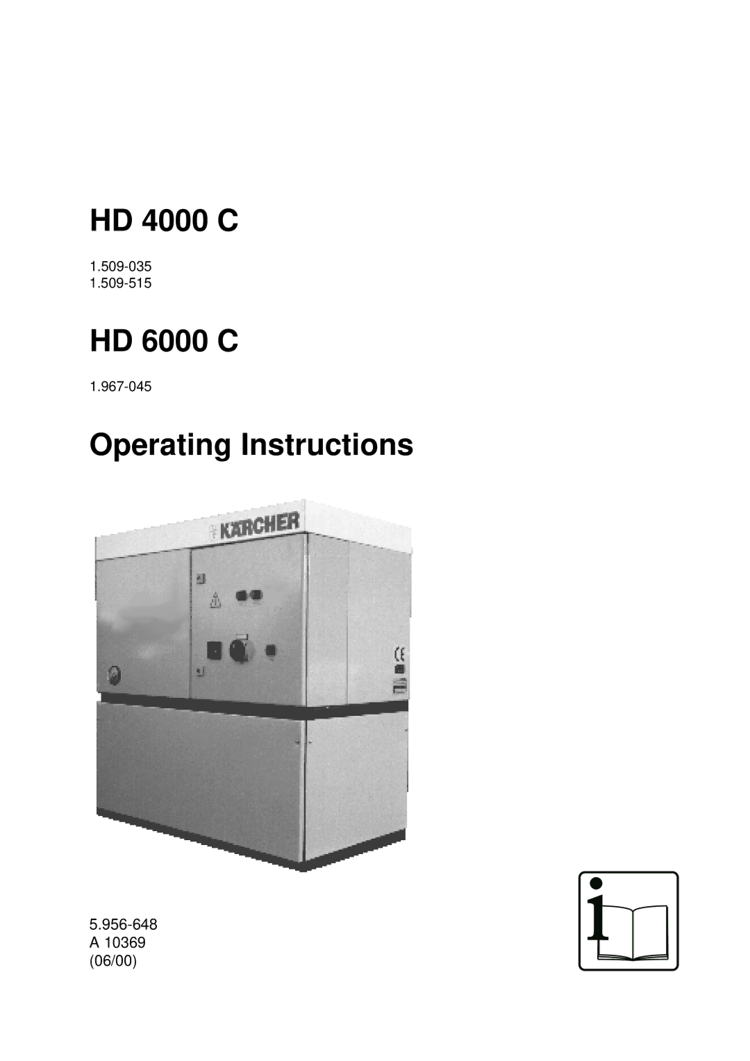 Karcher HD 6000 C operating instructions HD 4000 C 