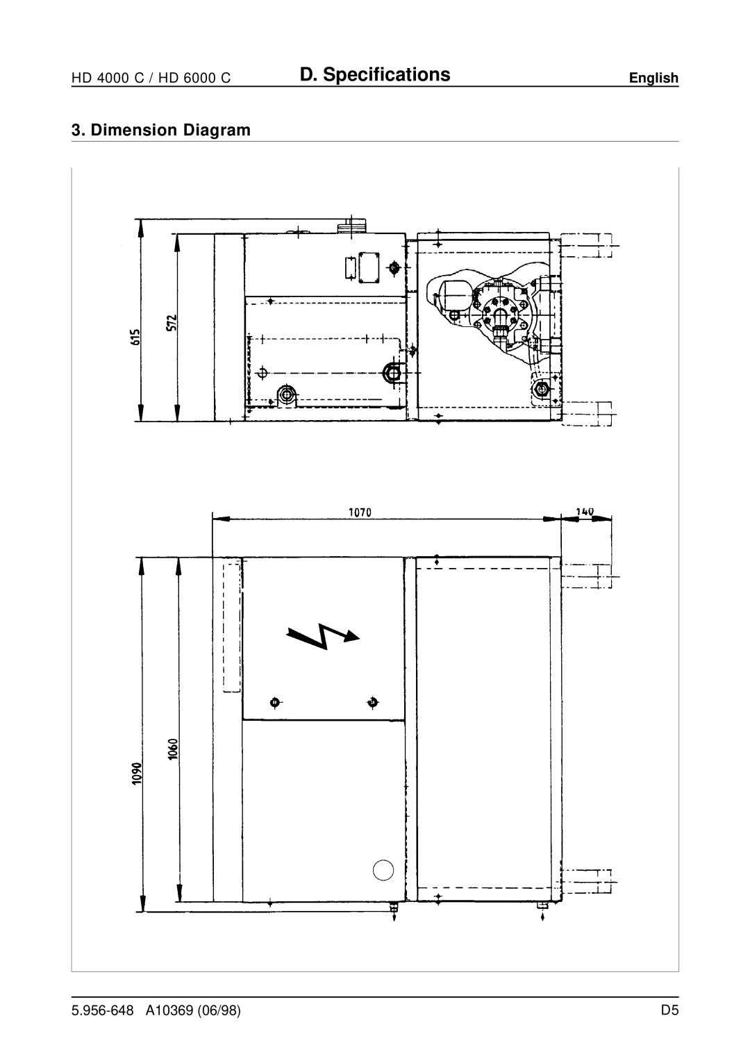 Karcher HD 6000 C, HD 4000 C operating instructions Dimension Diagram 