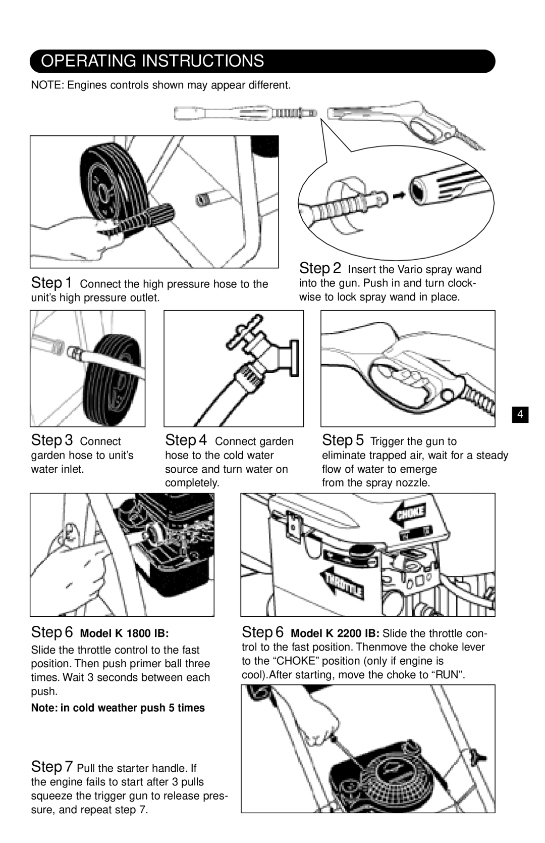 Karcher manual Operating Instructions, Model K 1800 IB 