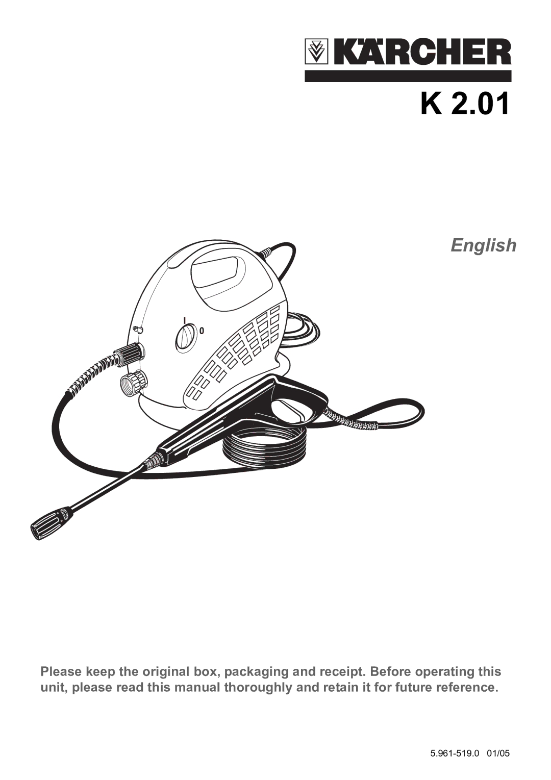 Karcher K 2.01 manual English 