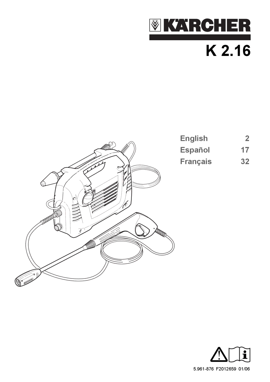 Karcher K 2.16 manual English Español Français 