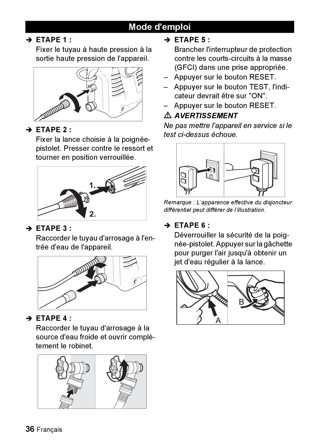 Karcher K 2.16 manual Mode demploi, Avertissement 