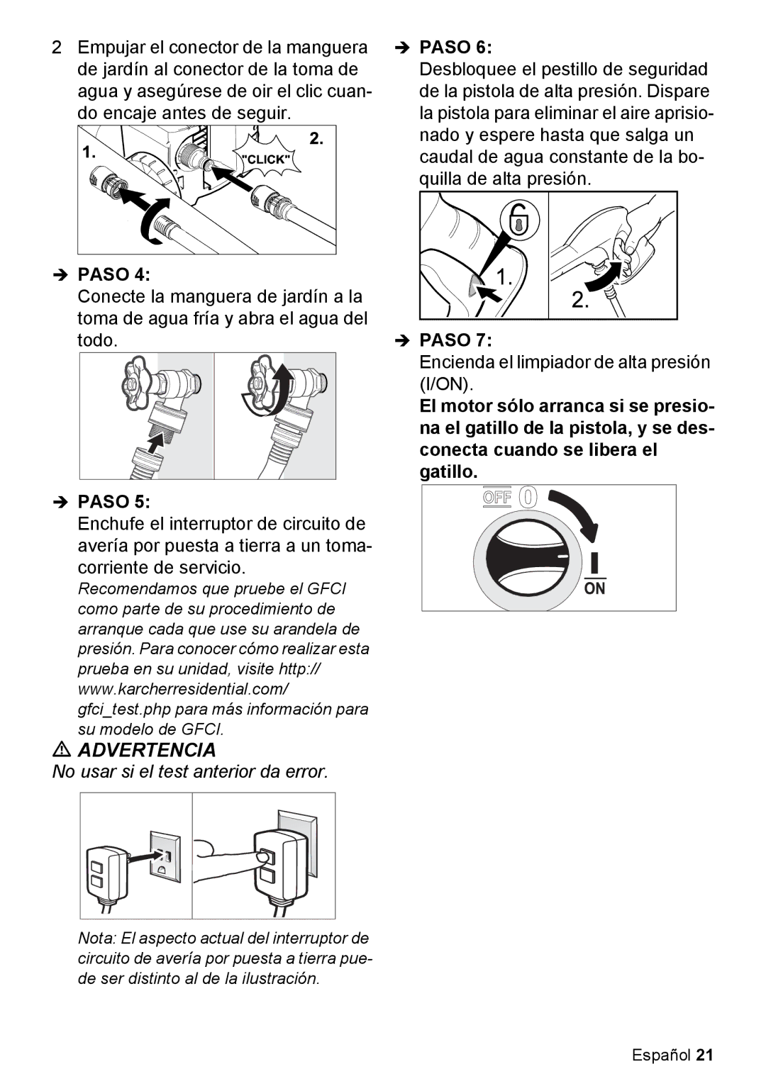 Karcher K 2.27 manual No usar si el test anterior da error 