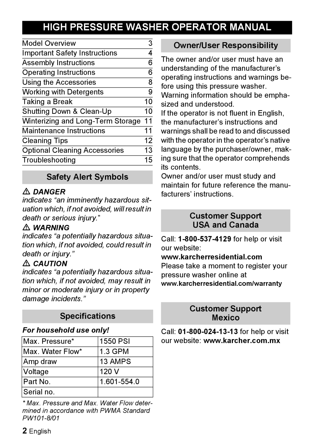 Karcher K 2.28 manual High Pressure Washer Operator Manual 