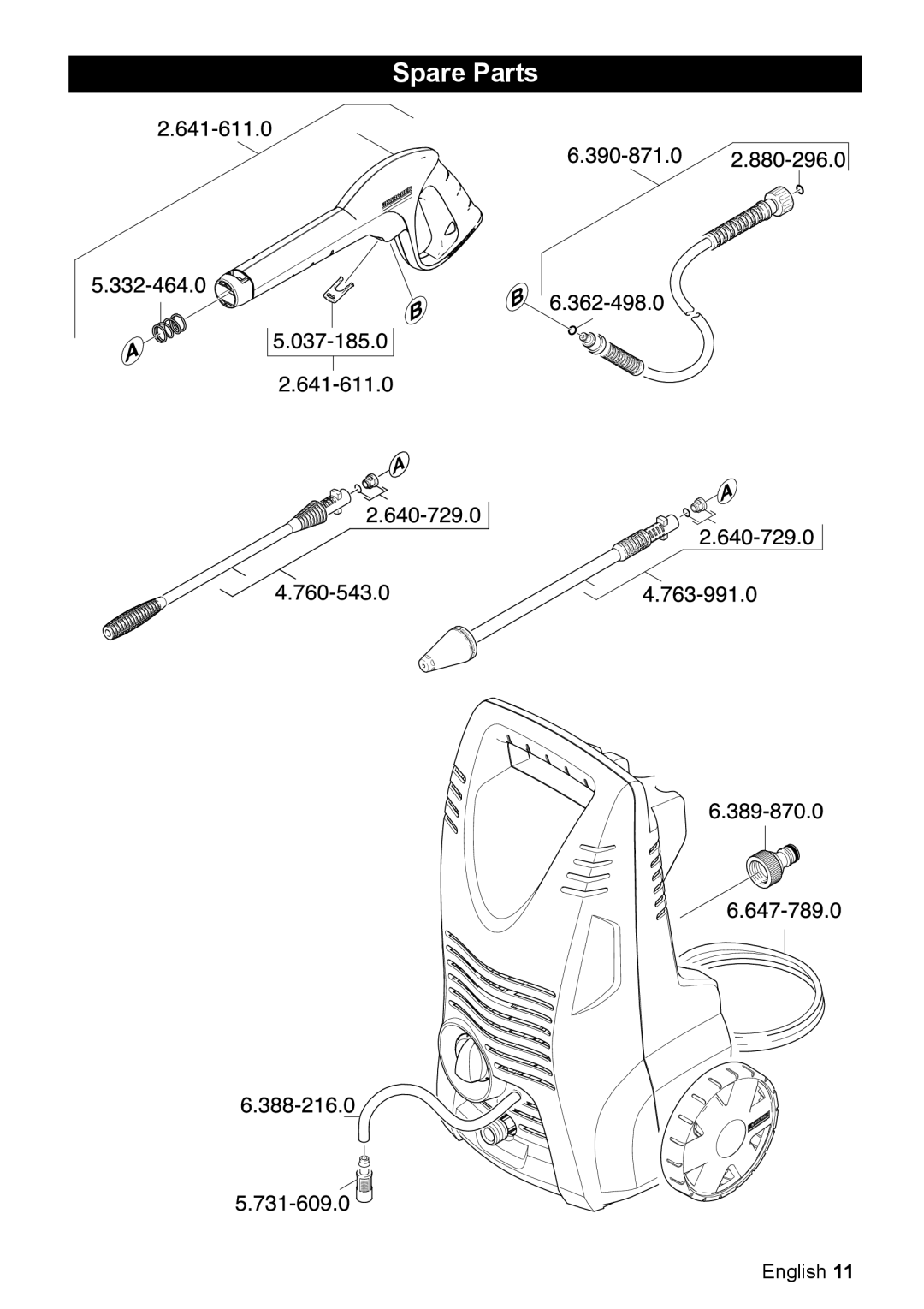 Karcher K 2.29 M manual Spare Parts 