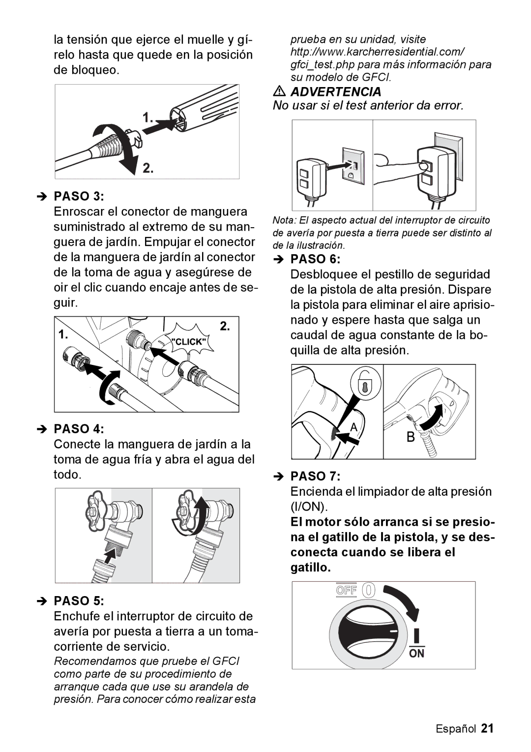 Karcher K 2.29 manual No usar si el test anterior da error 