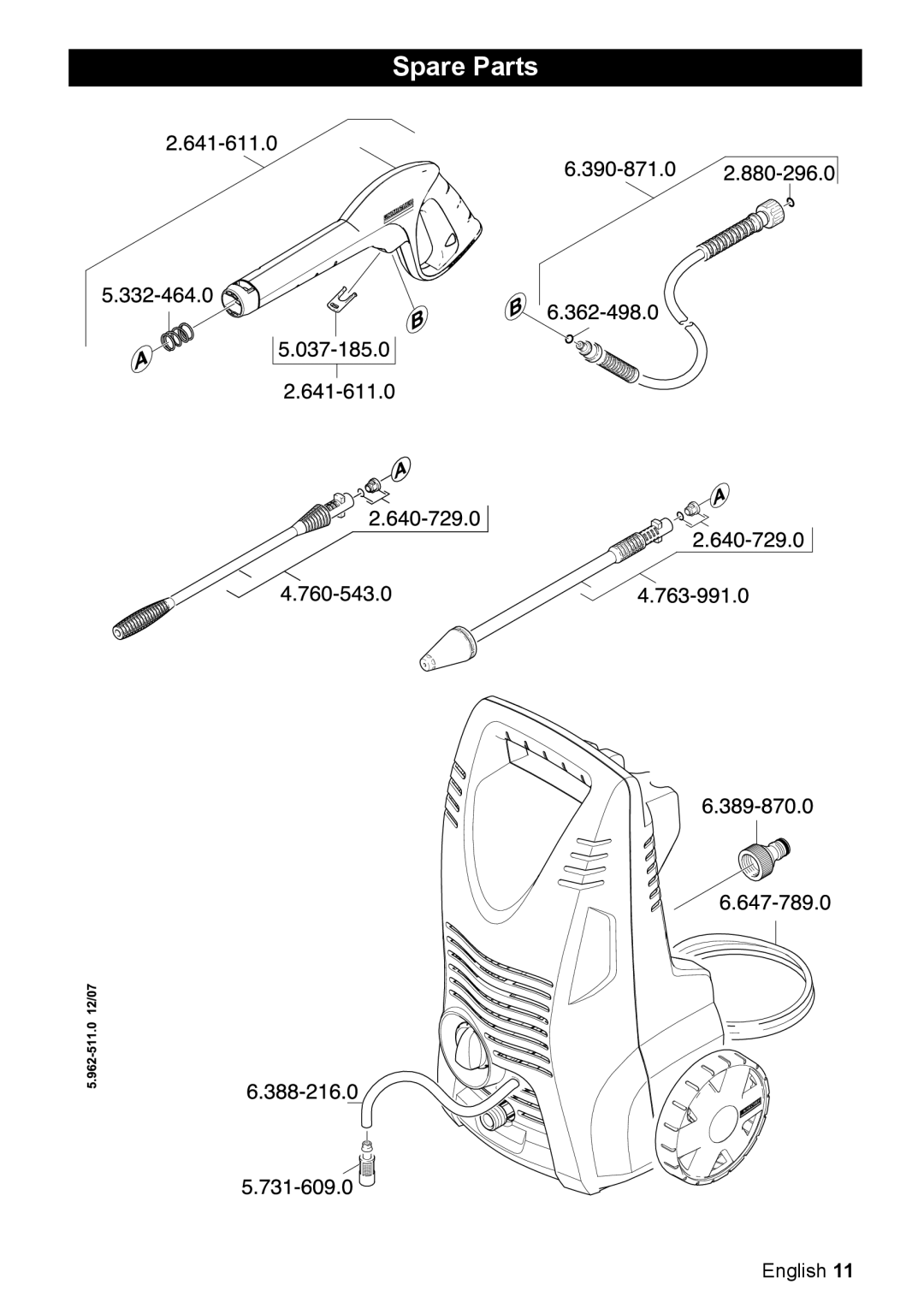 Karcher K 2.32 M manual Spare Parts 