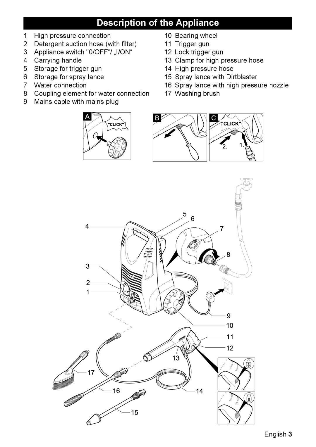 Karcher K 2.32 M manual Description of the Appliance 