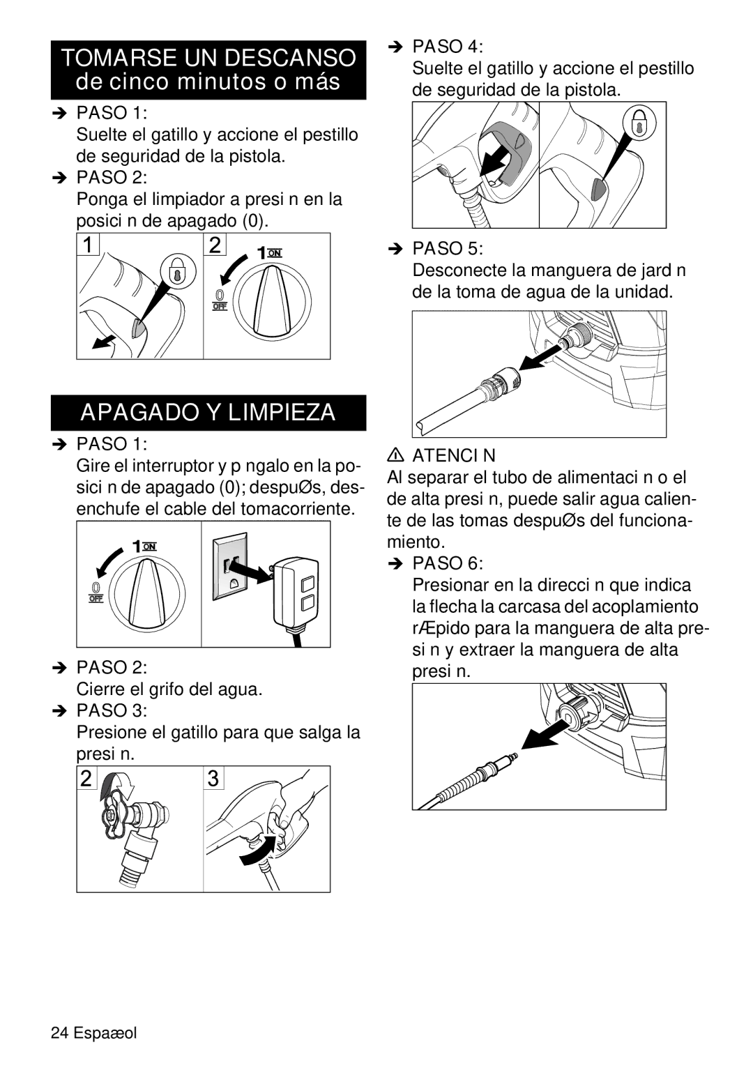 Karcher K 2.425 manual Tomarse UN Descanso, Apagado Y Limpieza 