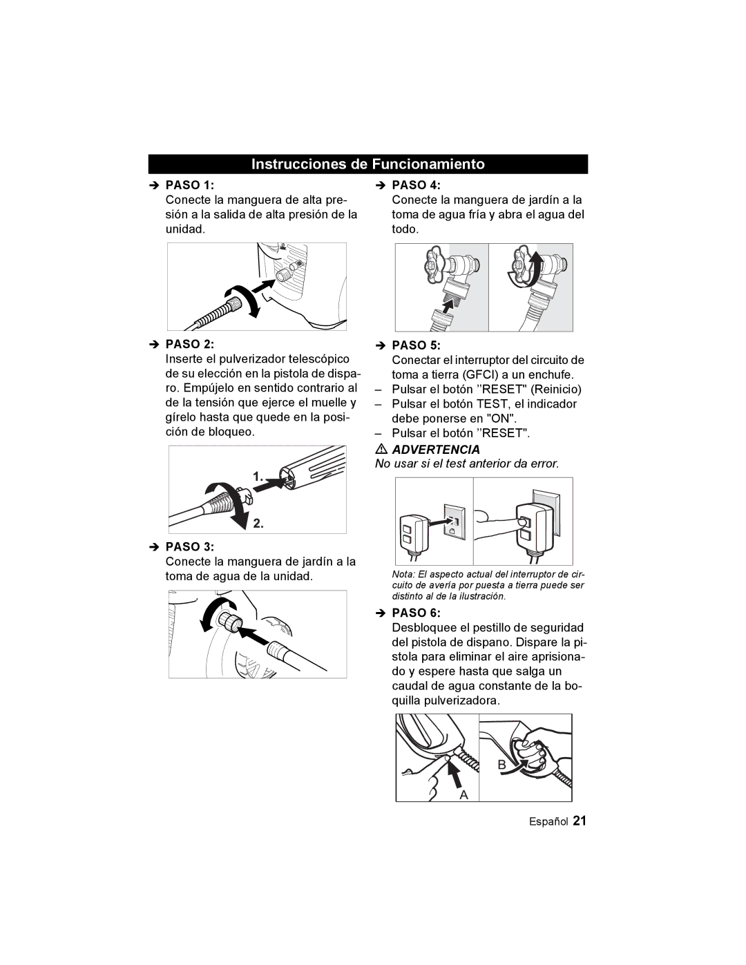 Karcher K 2.56 M manual Instrucciones de Funcionamiento, Advertencia 