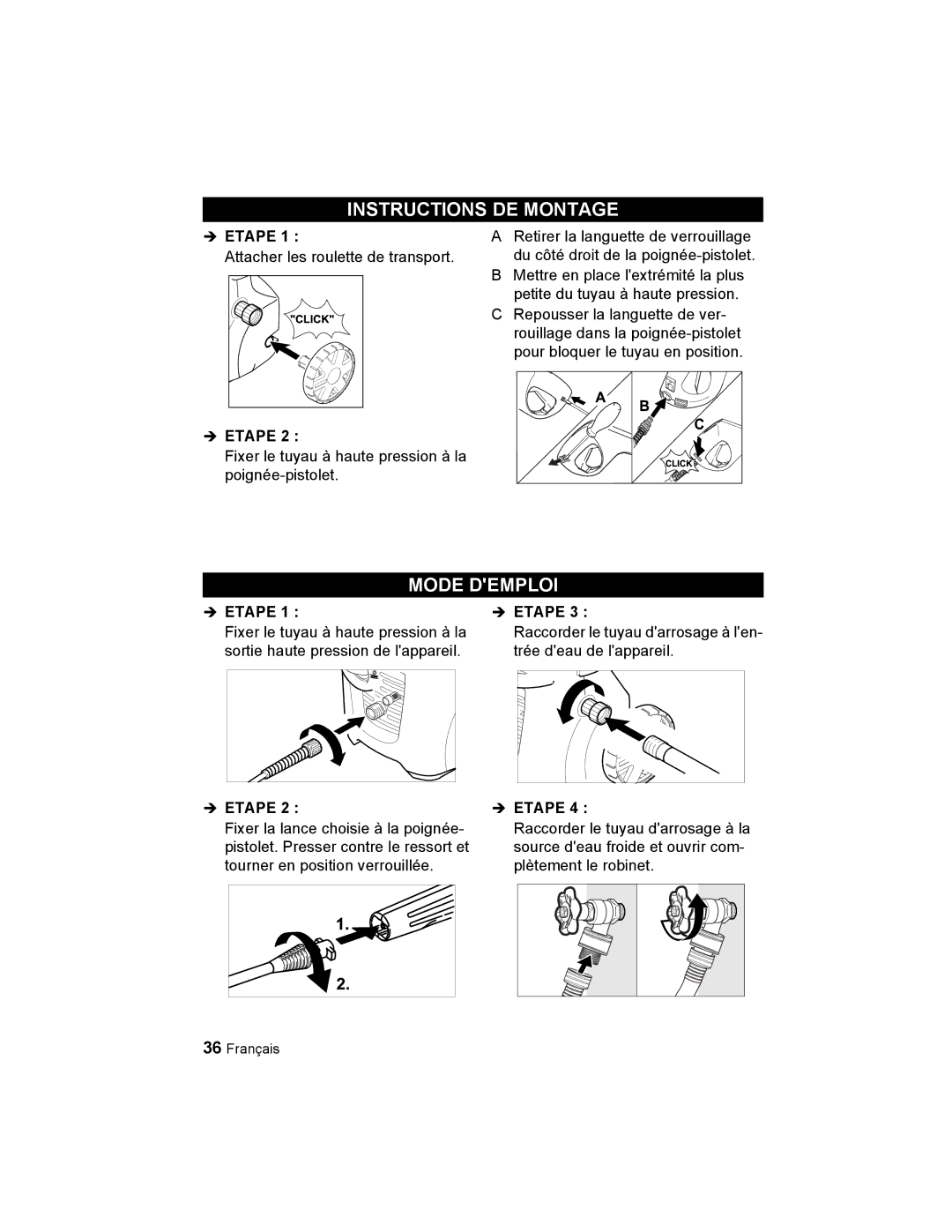 Karcher K 2.56 M manual Instructions DE Montage, Mode Demploi 