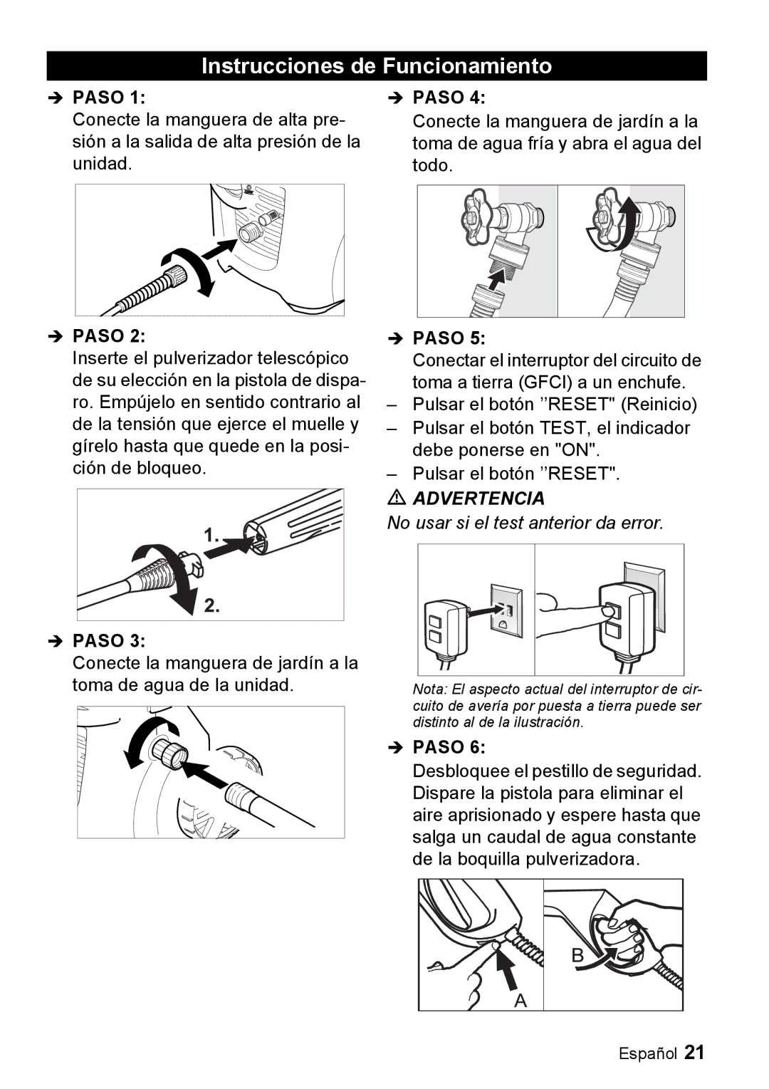 Karcher K 2.56M manual Instrucciones de Funcionamiento, Advertencia 