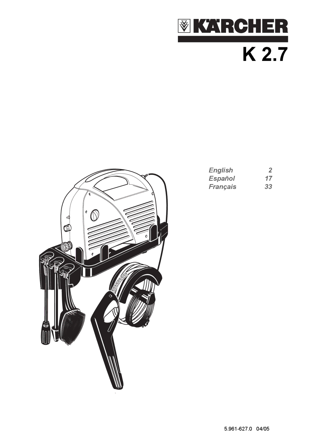 Karcher K 2.7 manual English Español Français 