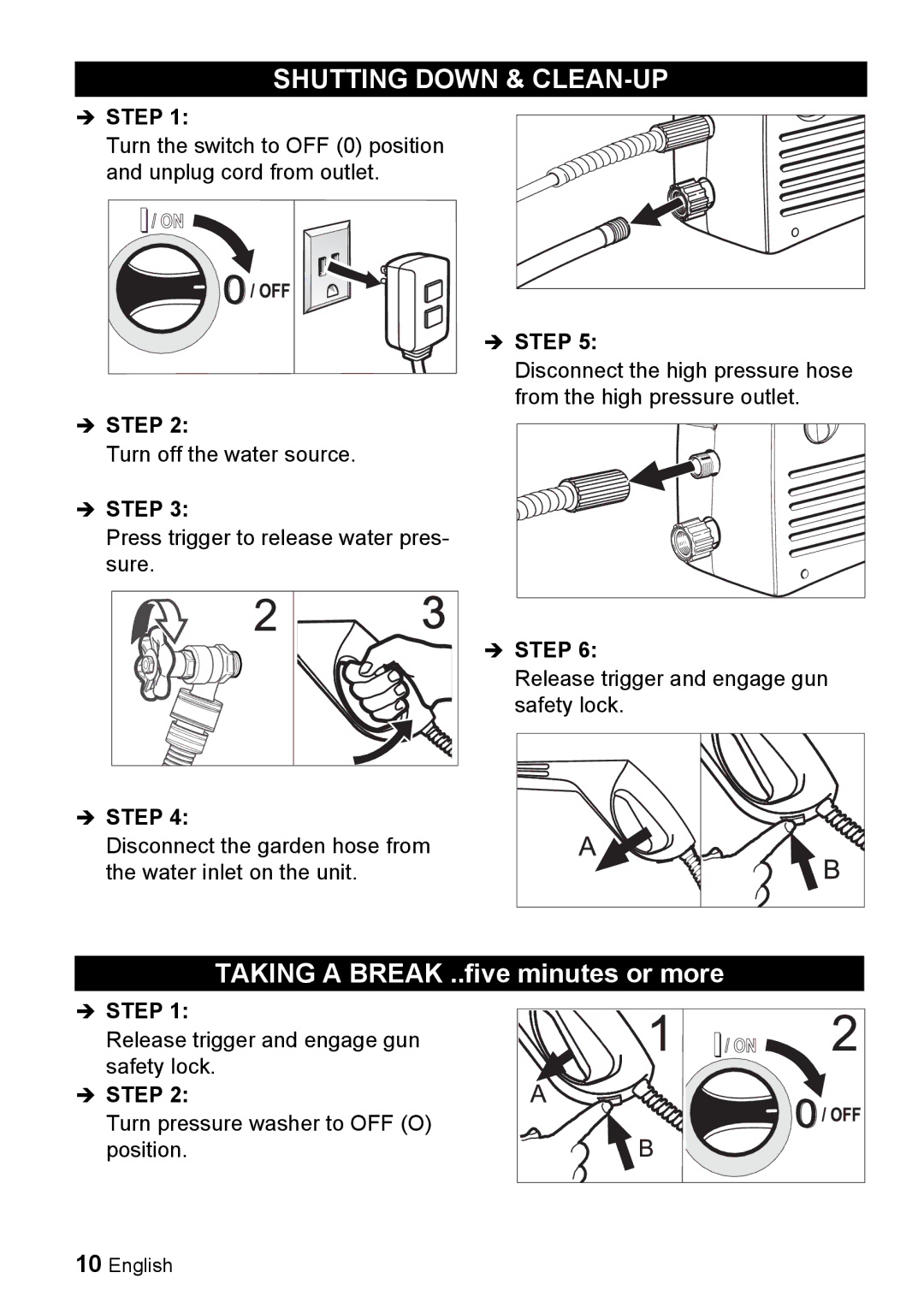 Karcher K 2.7 manual Shutting Down & CLEAN-UP 