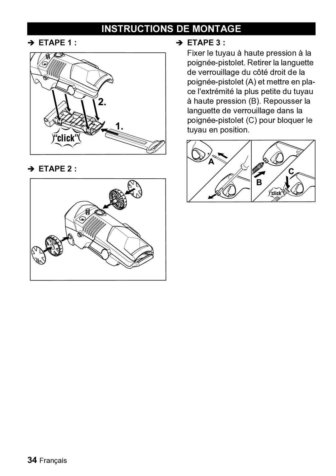 Karcher K 2.900M manual Instructions DE Montage, Etape 