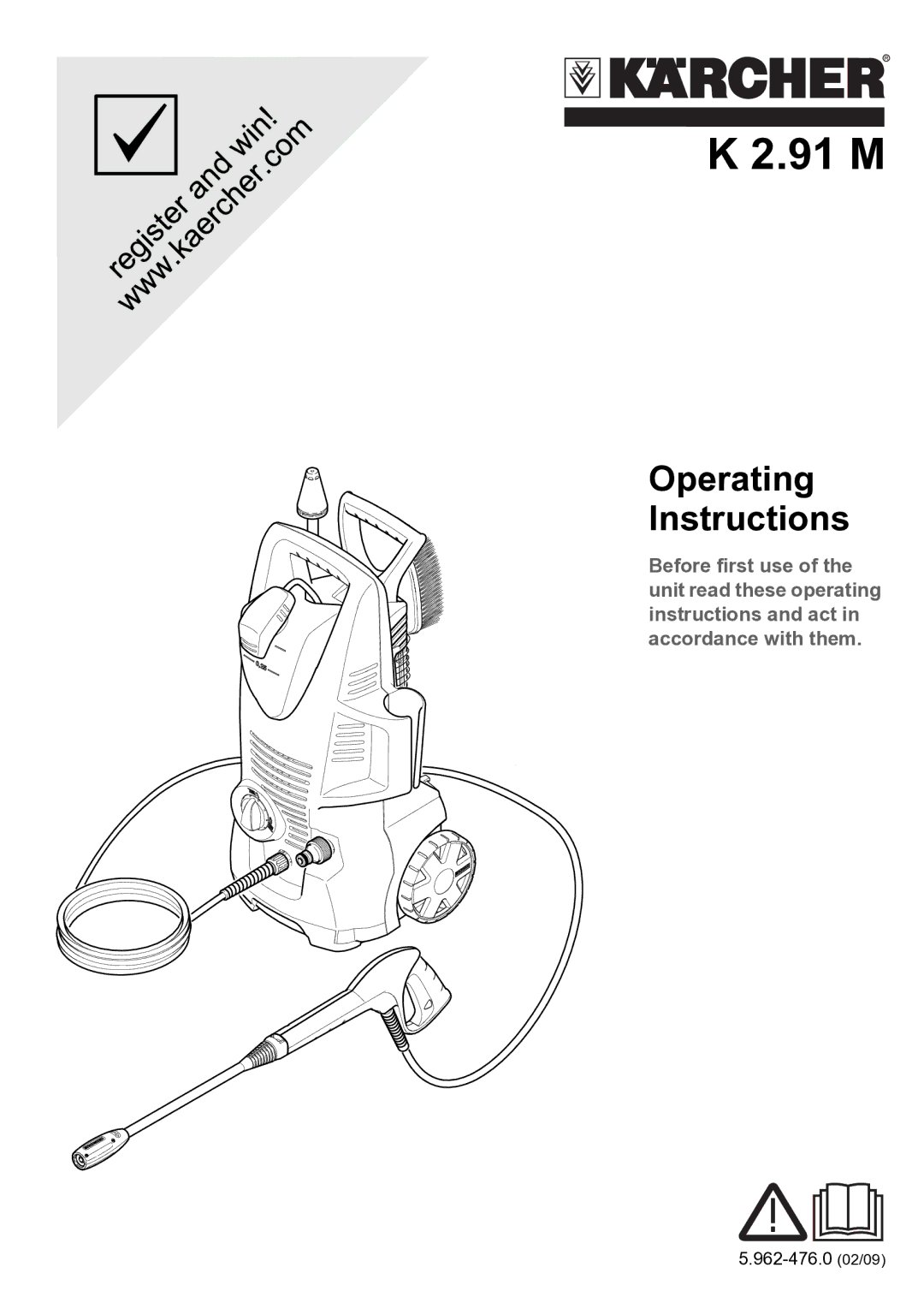 Karcher K 2.91 M operating instructions 