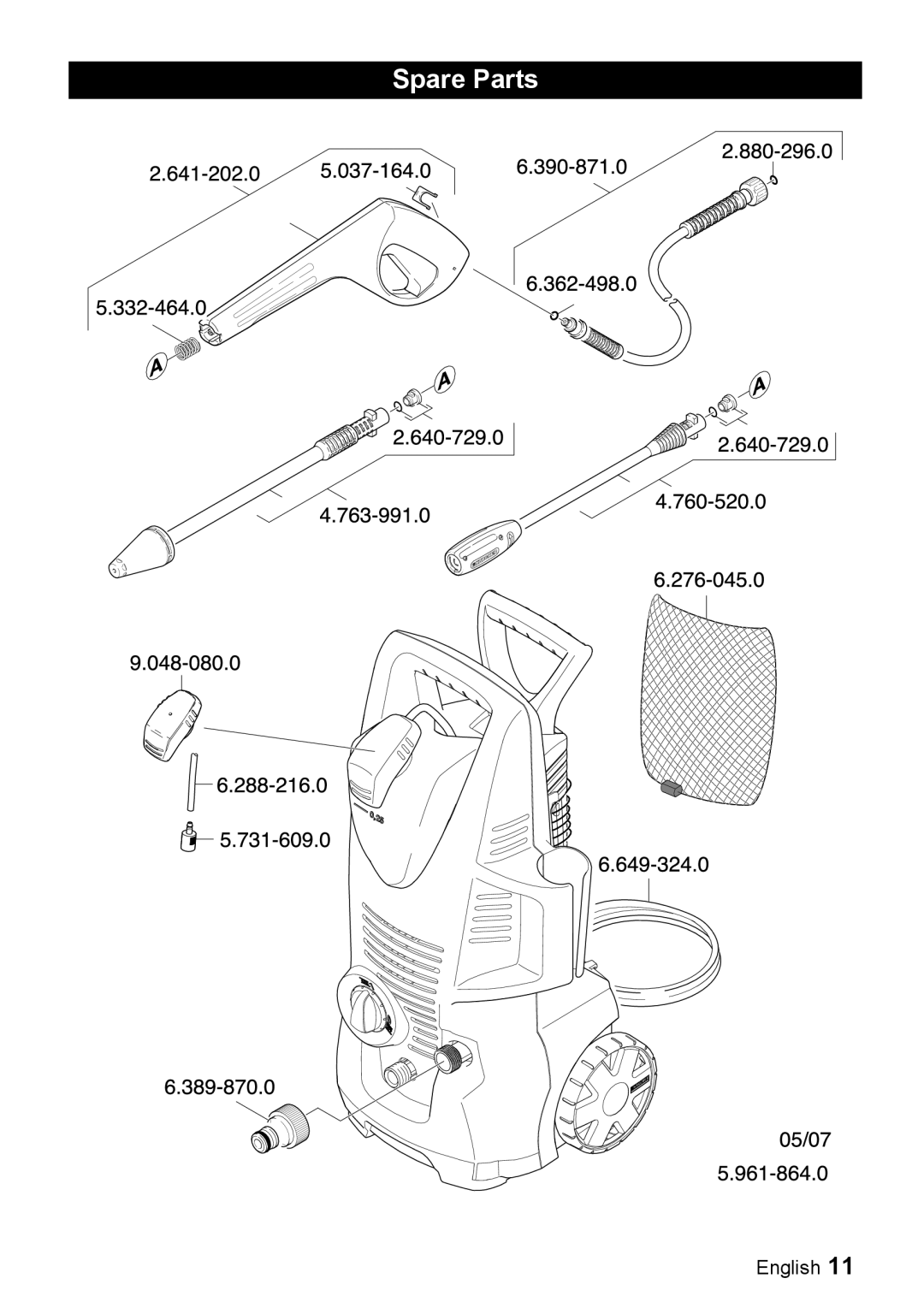 Karcher K 2.91 MD manual Spare Parts 