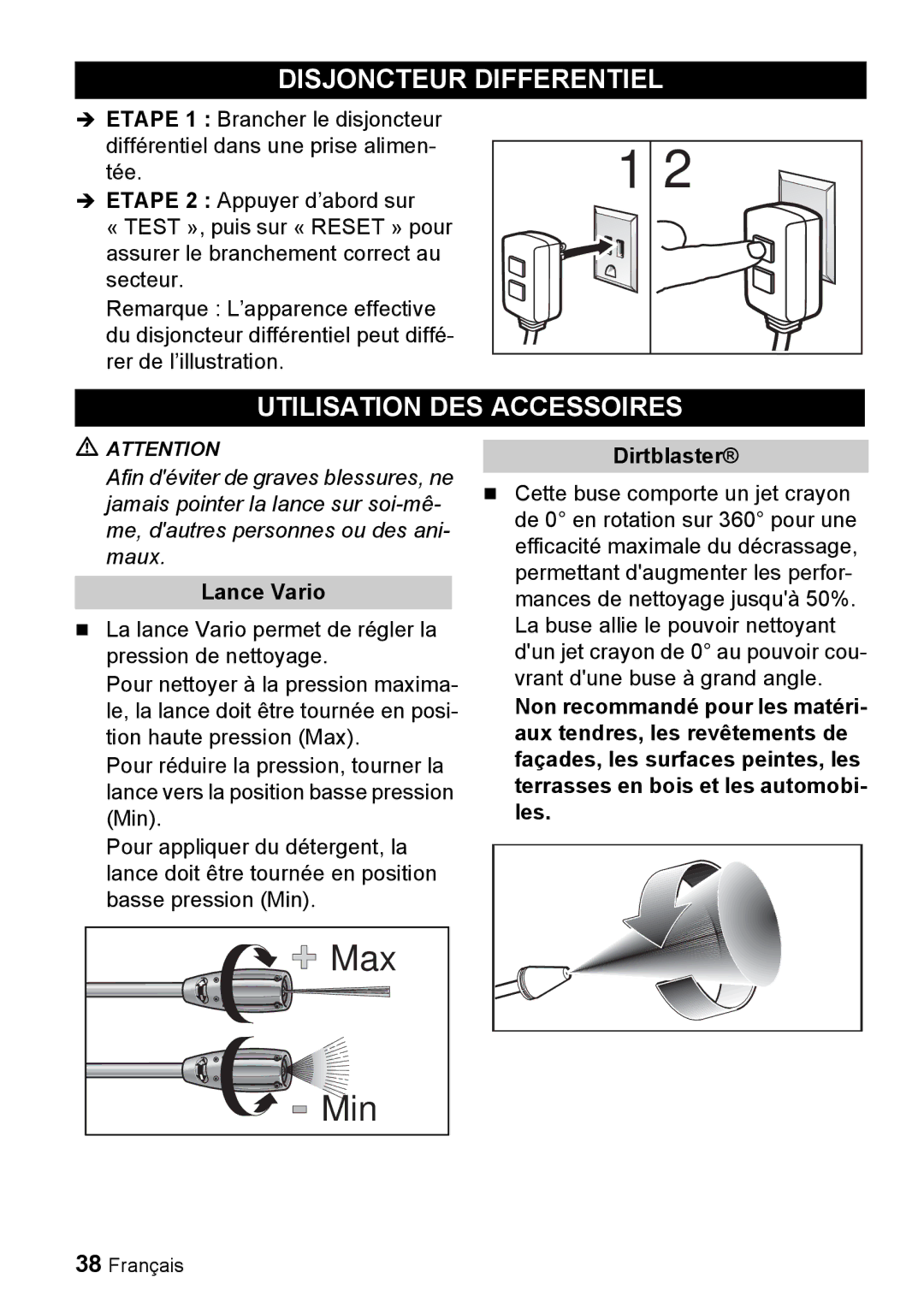 Karcher K 2.93 manual Utilisation DES Accessoires, Lance Vario 