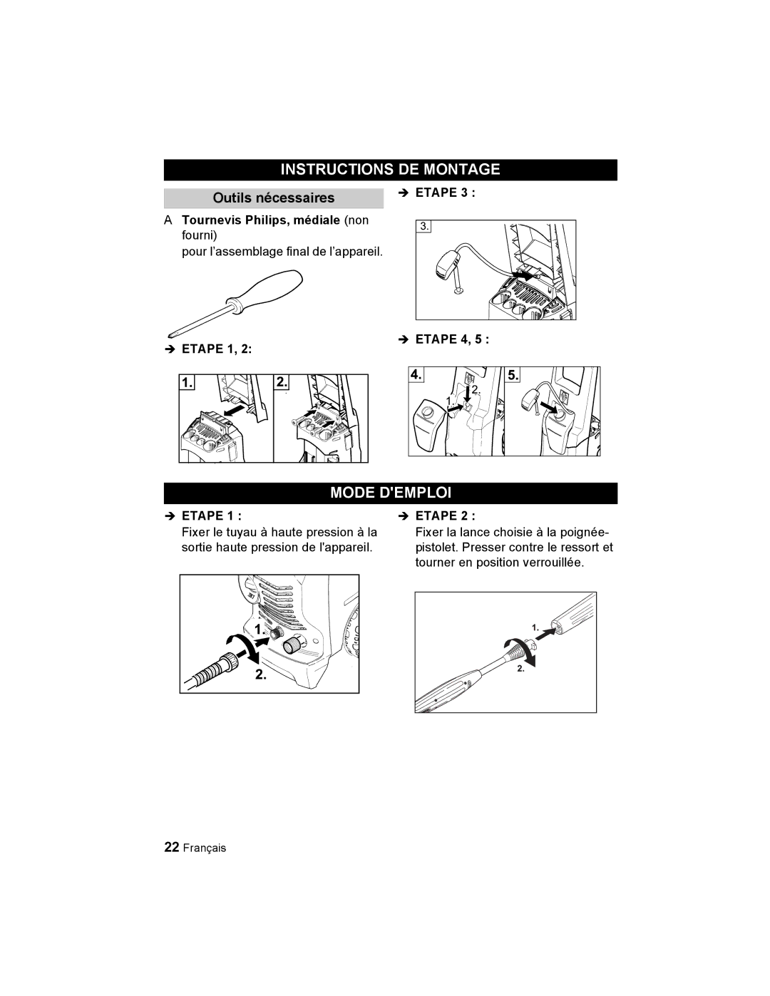 Karcher K 3.48 M manual Mode Demploi, Outils nécessaires 