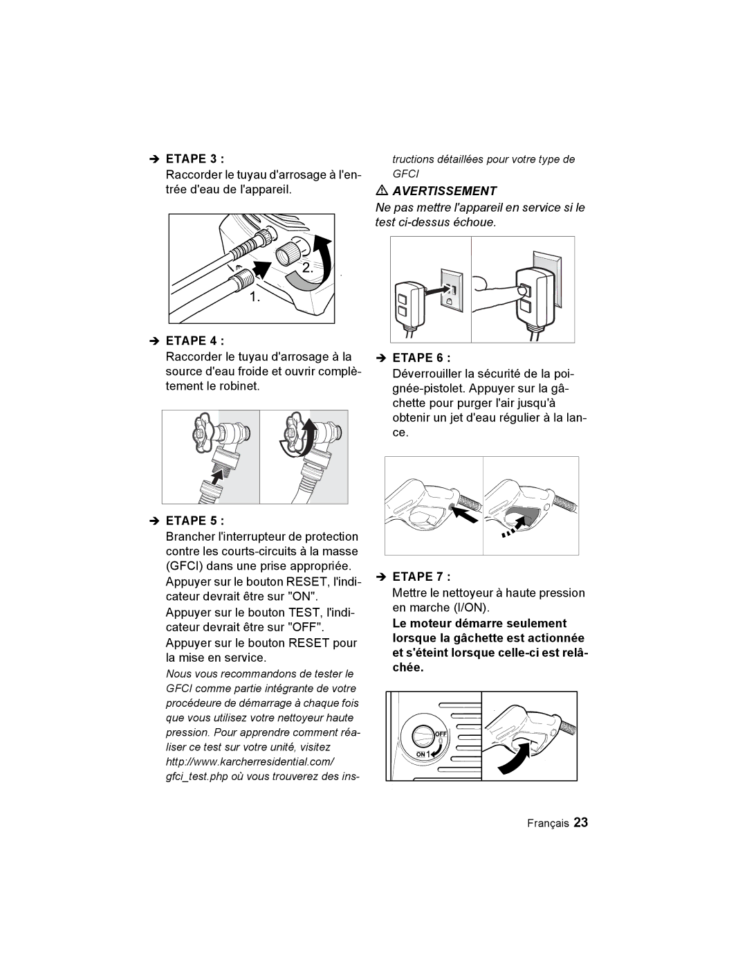 Karcher K 3.48 M manual Avertissement 