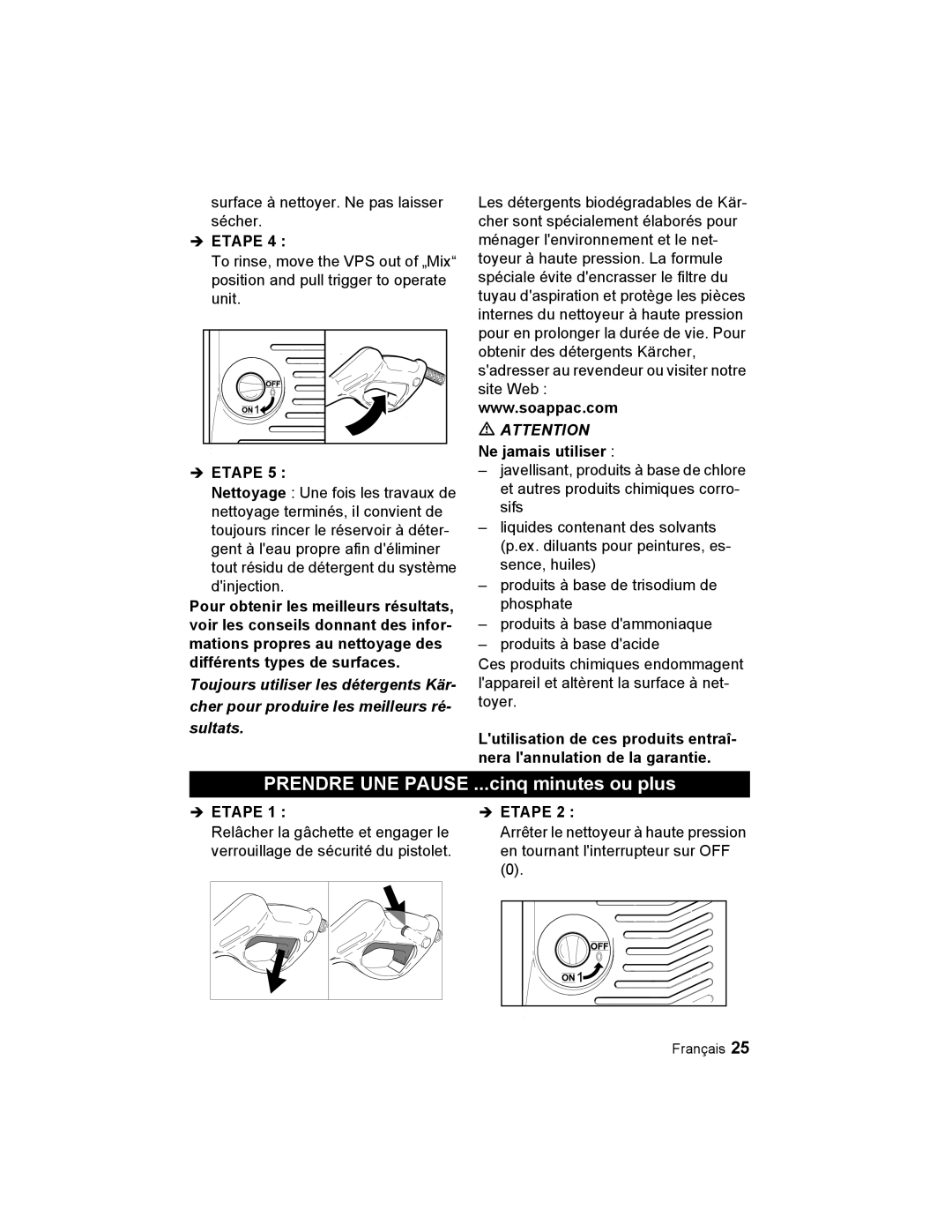 Karcher K 3.48 M manual Prendre UNE Pause ...cinq minutes ou plus 