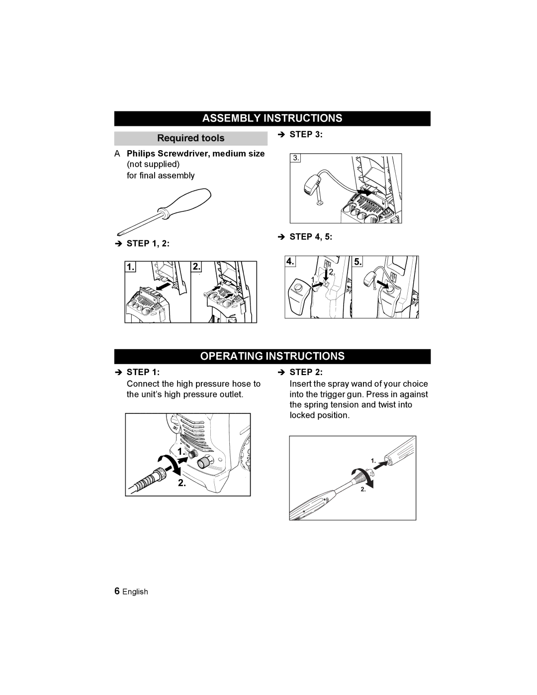 Karcher K 3.48 M manual Operating Instructions, Required tools 