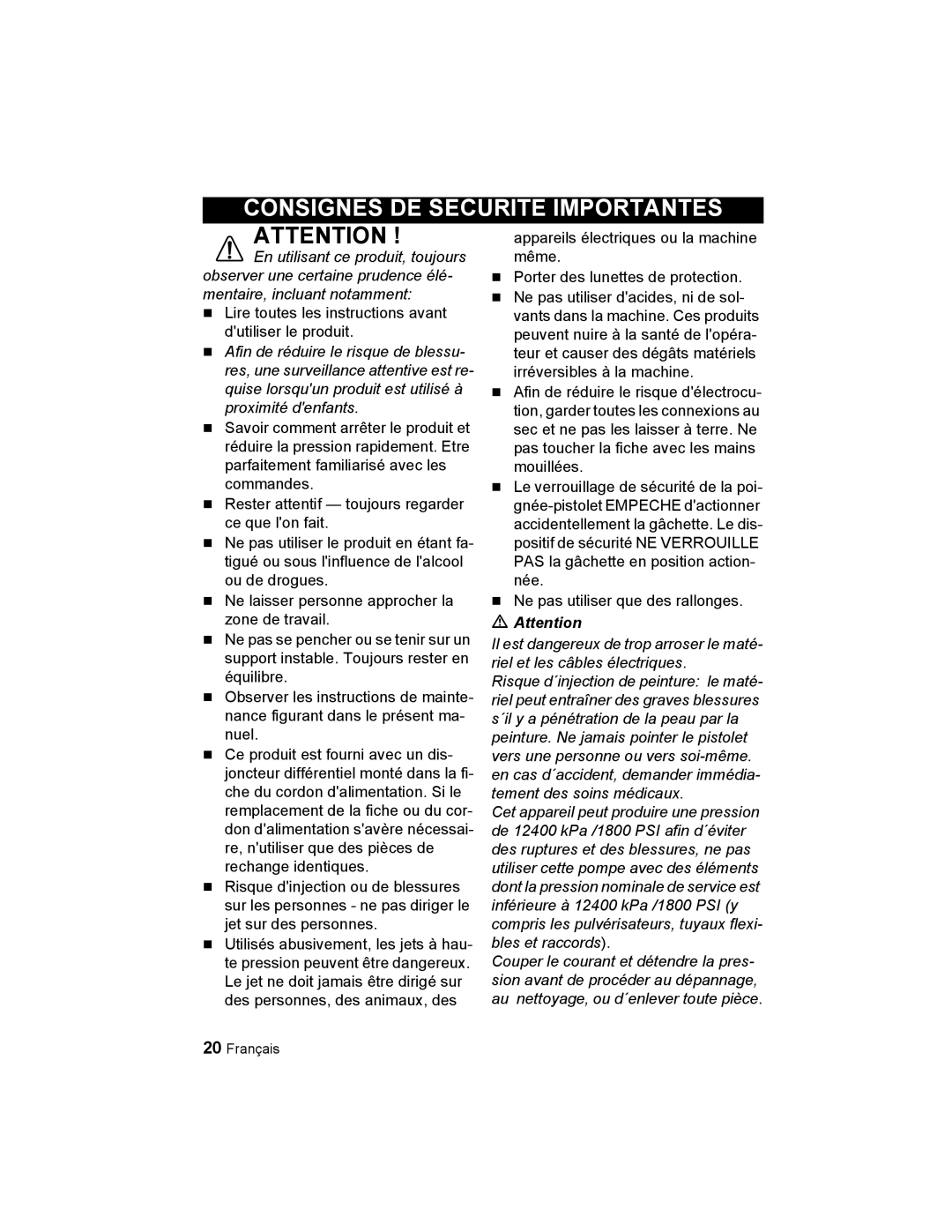 Karcher K 3.48 M manual Consignes De Securite Importantes 