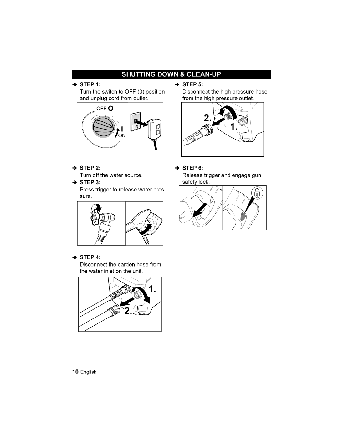 Karcher K 3.49 M manual Shutting Down & CLEAN-UP 