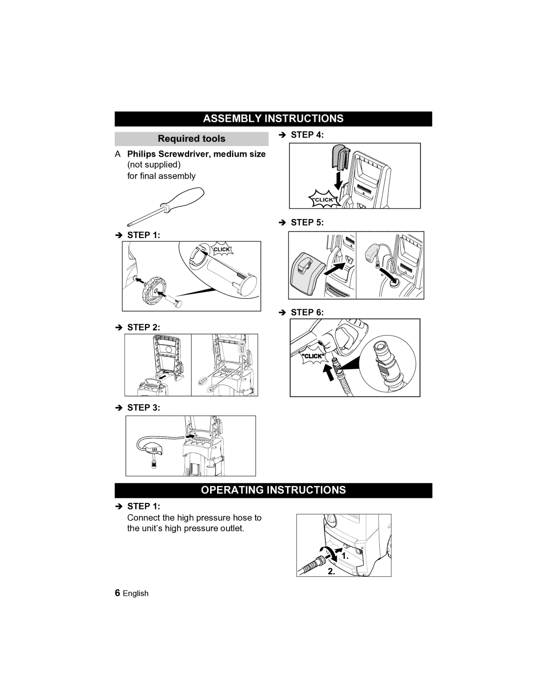 Karcher K 3.49 M manual Assembly Instructions, Operating Instructions 