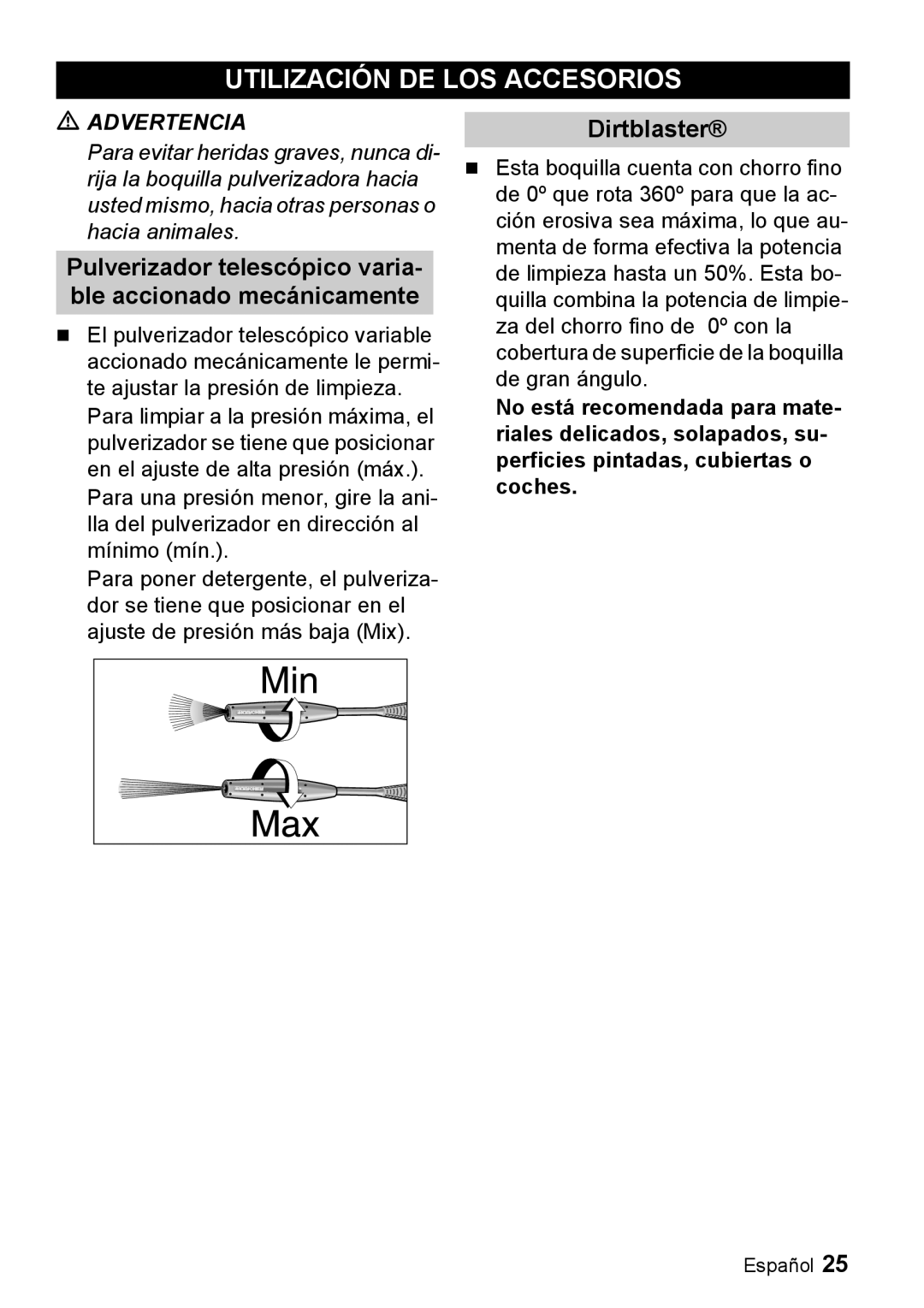 Karcher K 3.68 M manual Utilización De Los Accesorios, Dirtblaster 