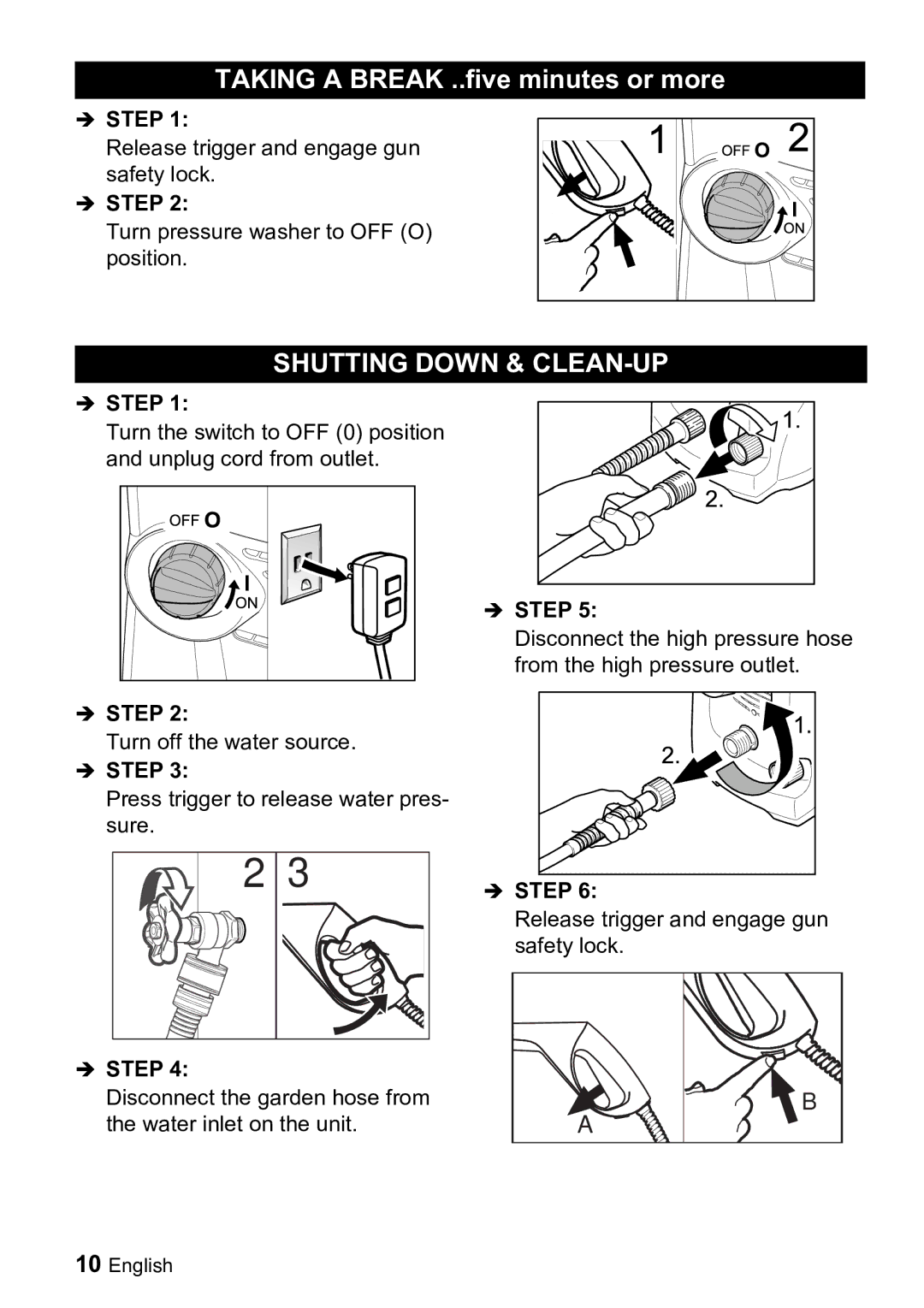 Karcher K 3.91 M manual Shutting Down & CLEAN-UP 