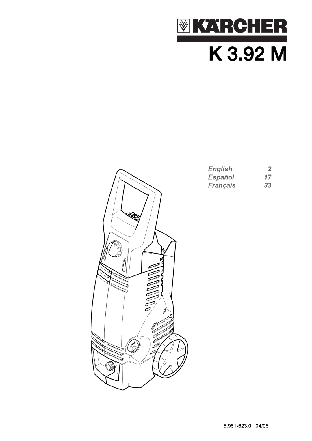 Karcher K 3.92 M manual 