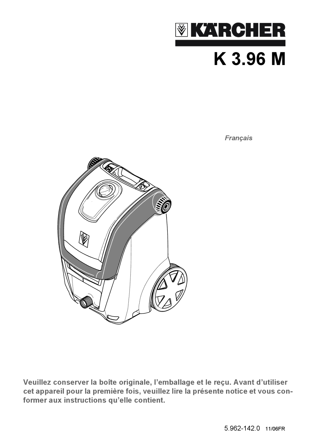 Karcher K 3.96 M manual Français 