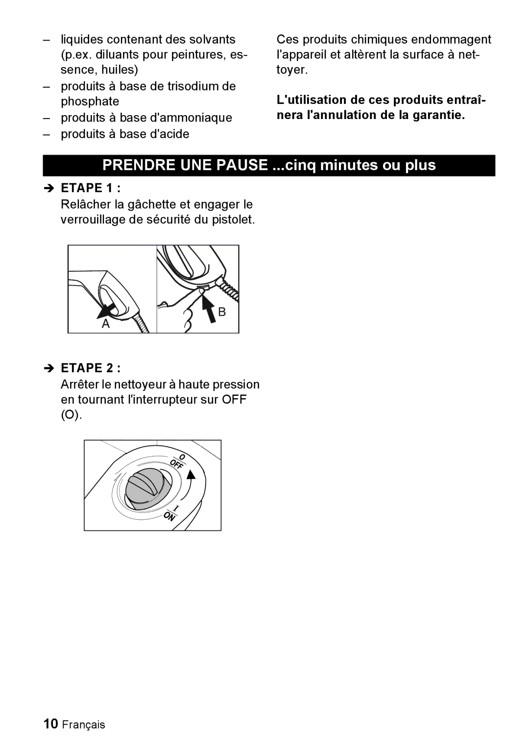 Karcher K 3.96 M manual Prendre UNE Pause ...cinq minutes ou plus 