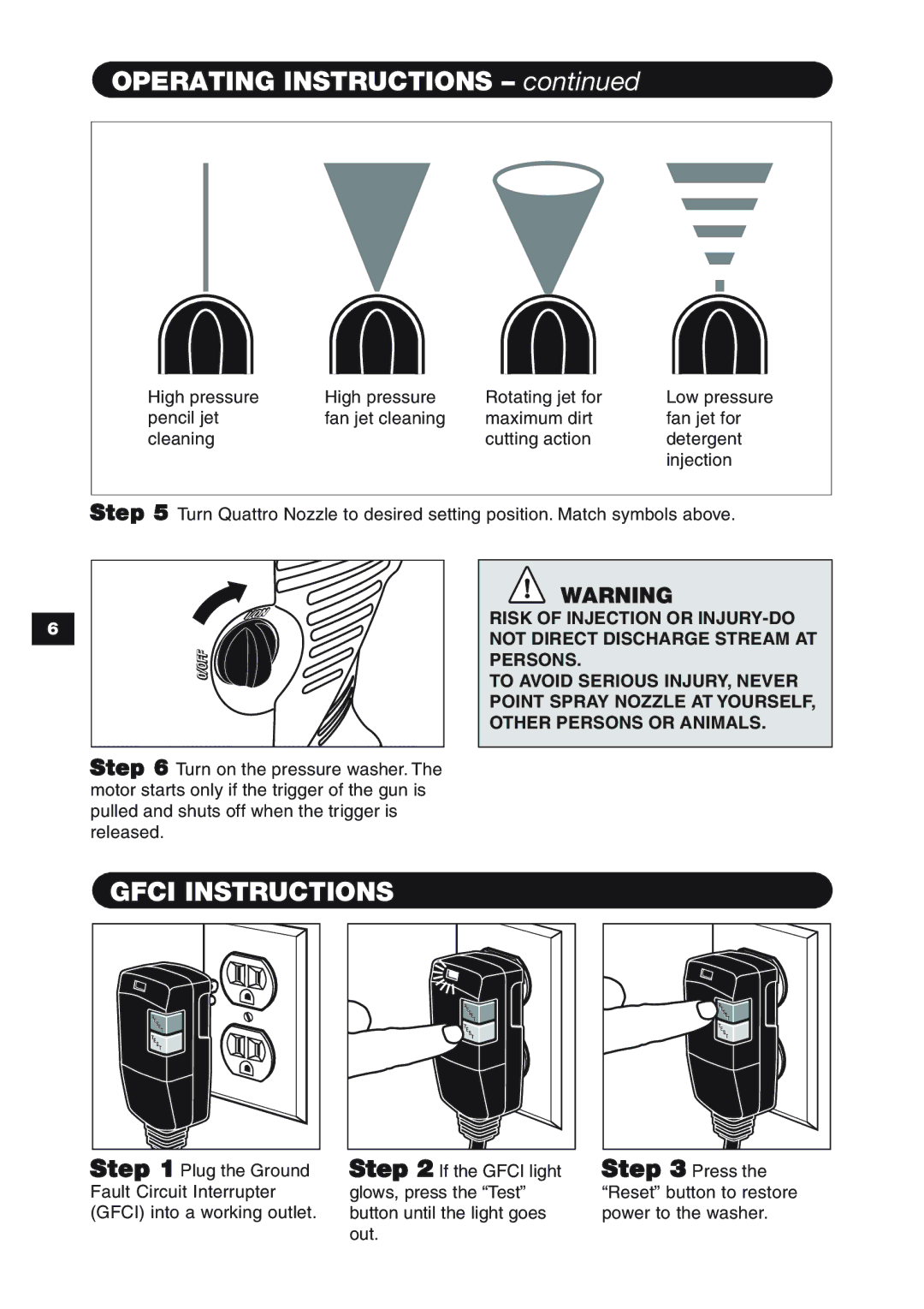 Karcher K 3.97 M specifications Operating Instructions, Gfci Instructions 