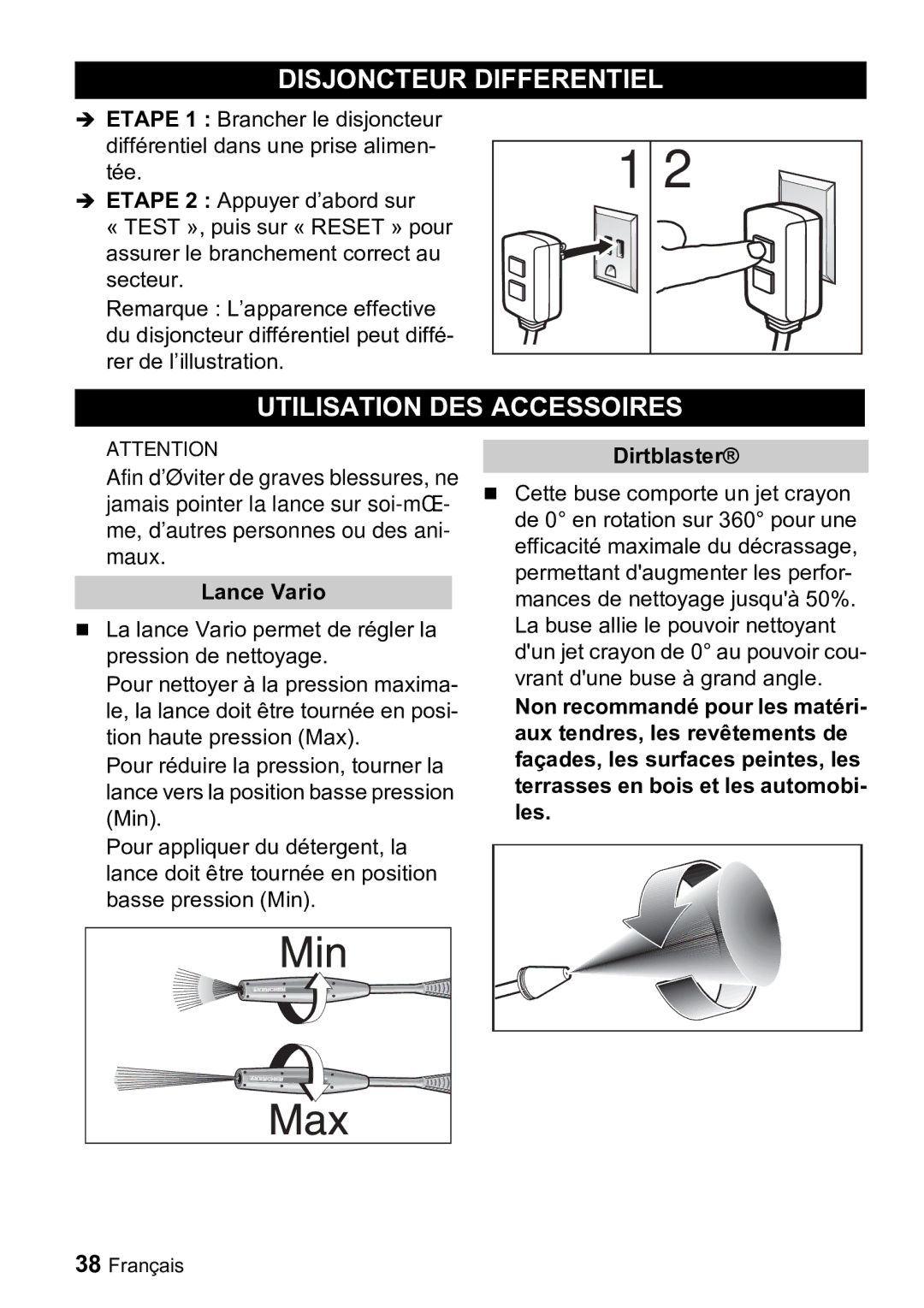 Karcher K 3.99M manual Utilisation DES Accessoires, Lance Vario, Dirtblaster 